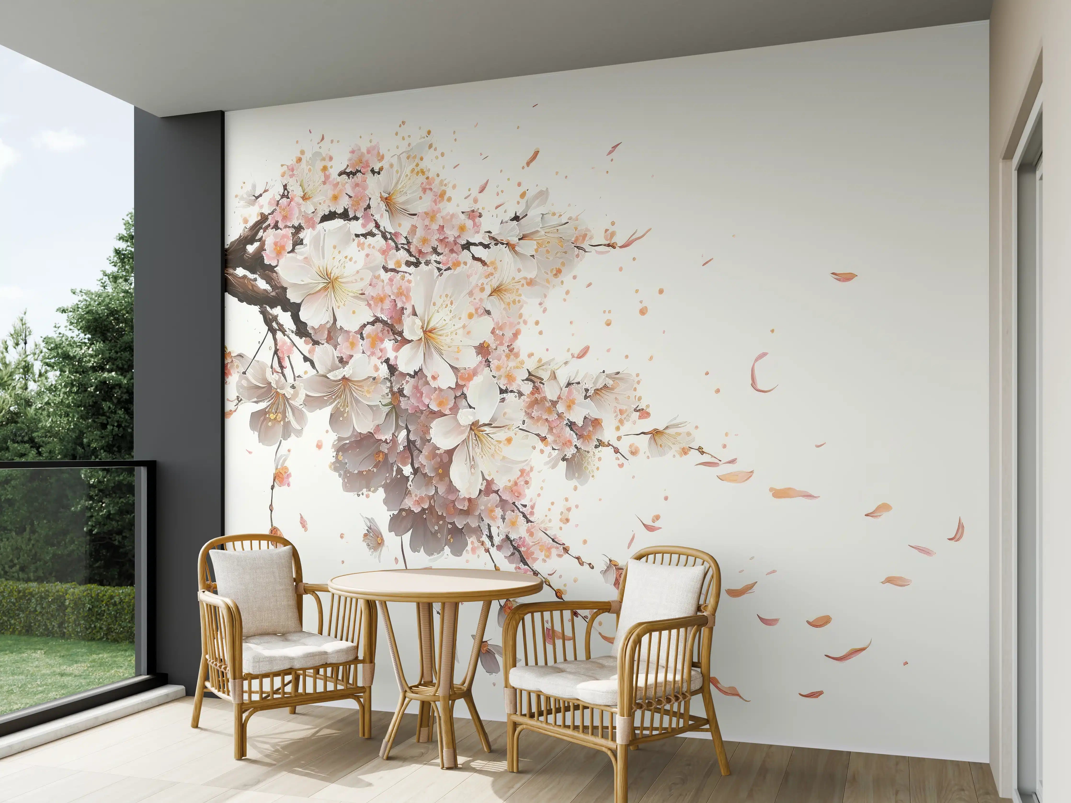 Wandverkleidung außen - Sakura-Kirschblüten-Zweig