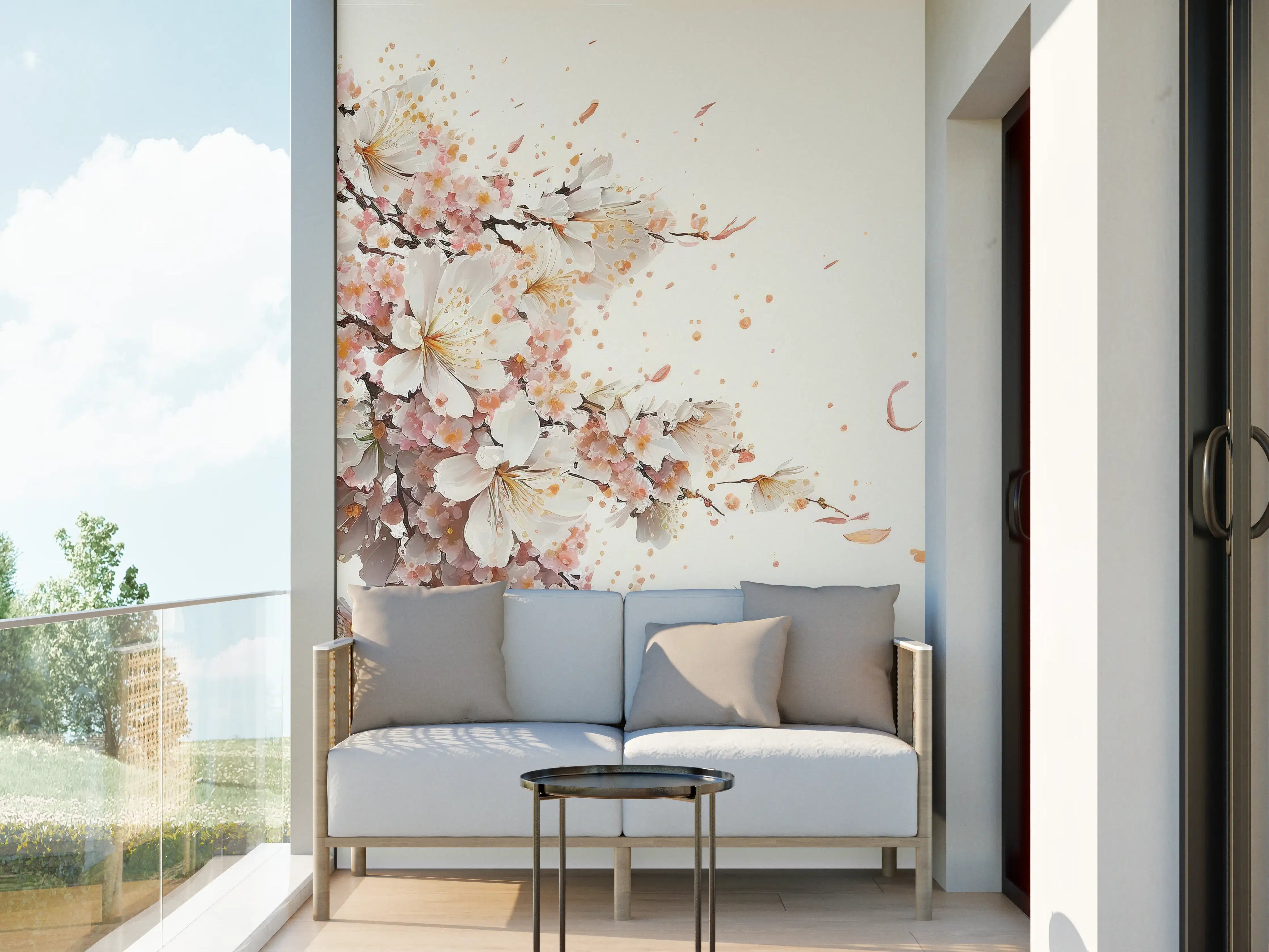 Wandverkleidung außen - Sakura-Kirschblüten-Zweig