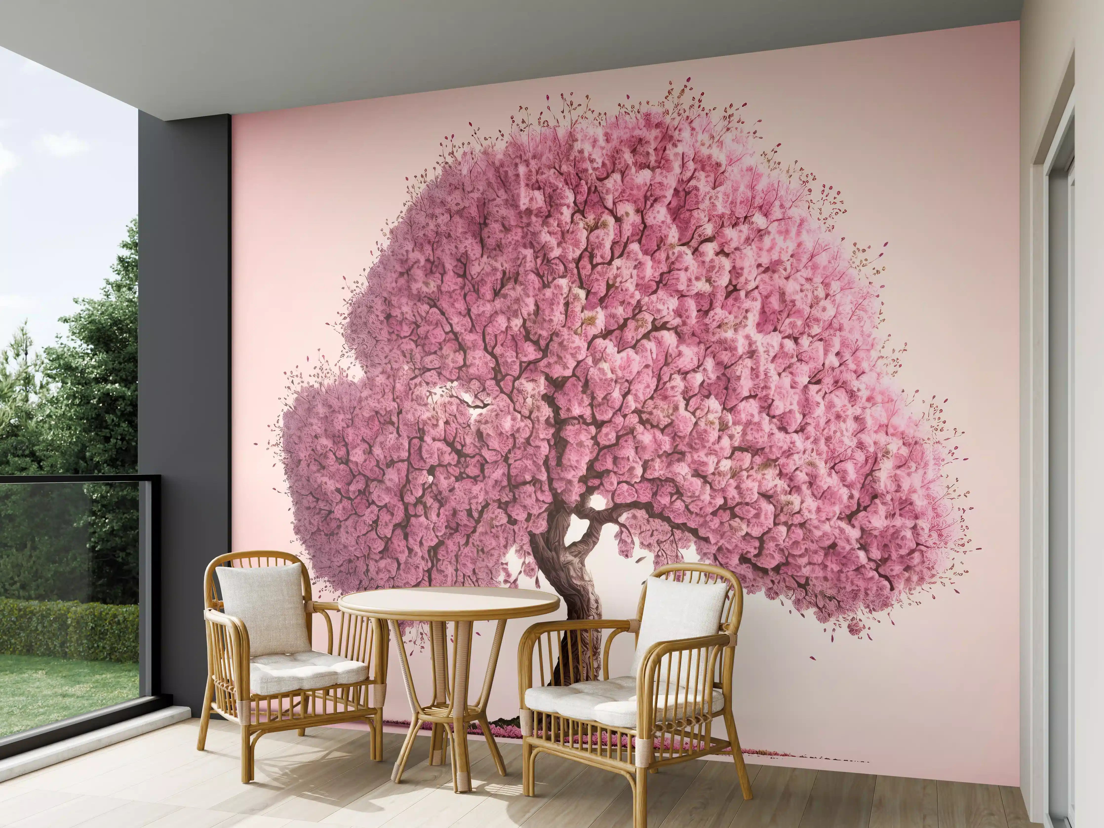 Wandverkleidung außen - Sakura baum - KI generiert