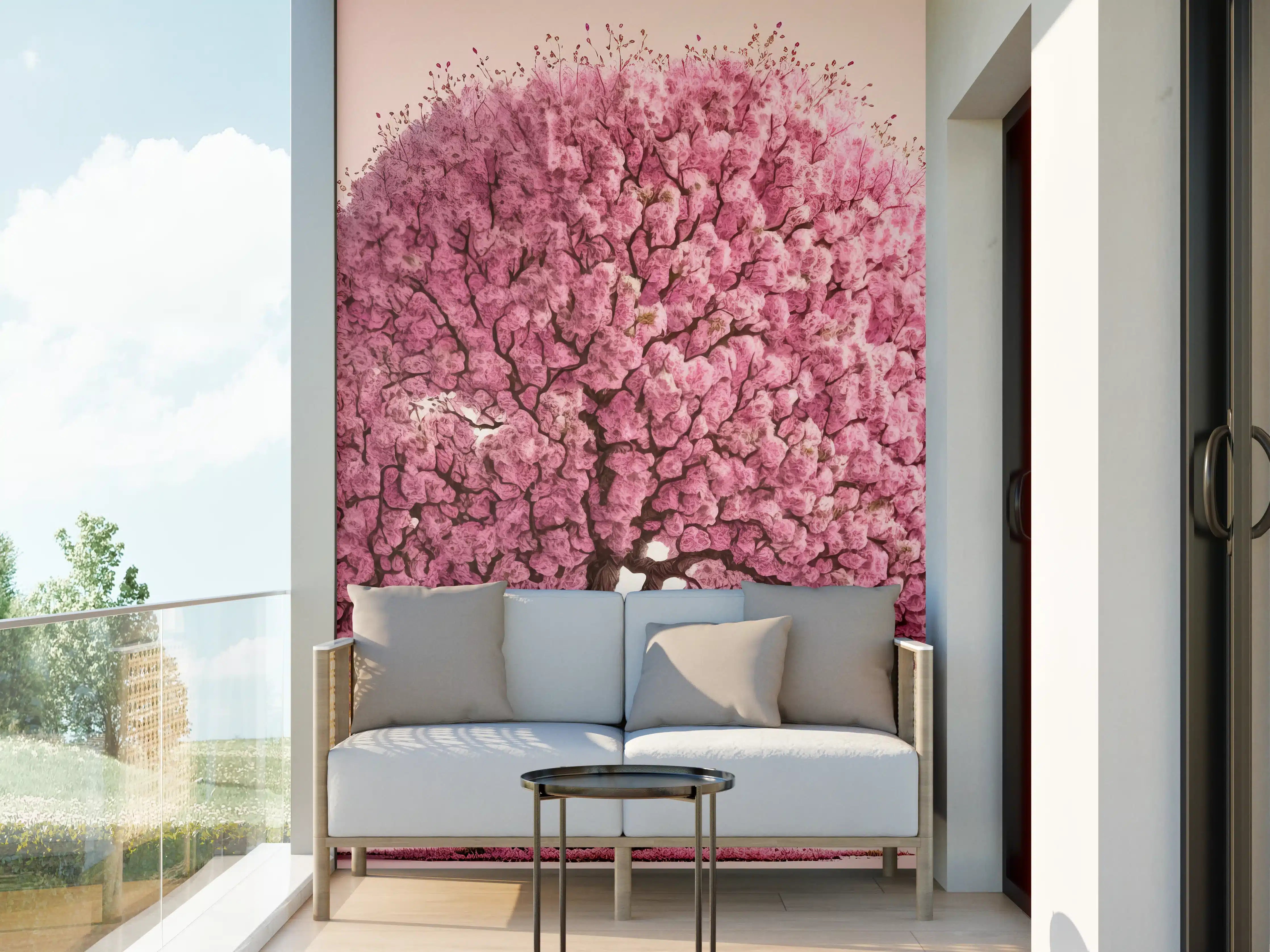 Wandverkleidung außen - Sakura baum - KI generiert