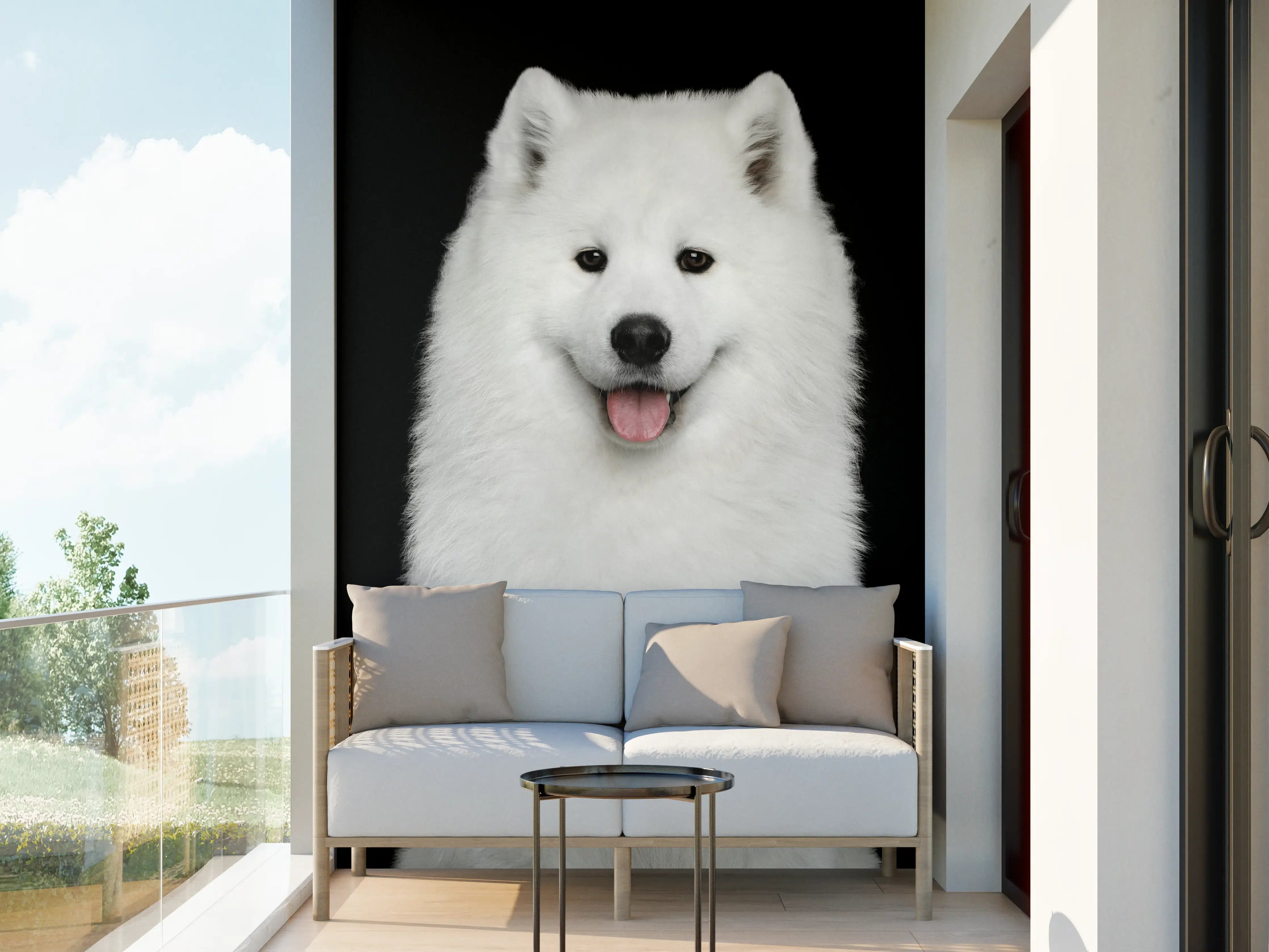 Wandverkleidung außen - Samojeden Hund