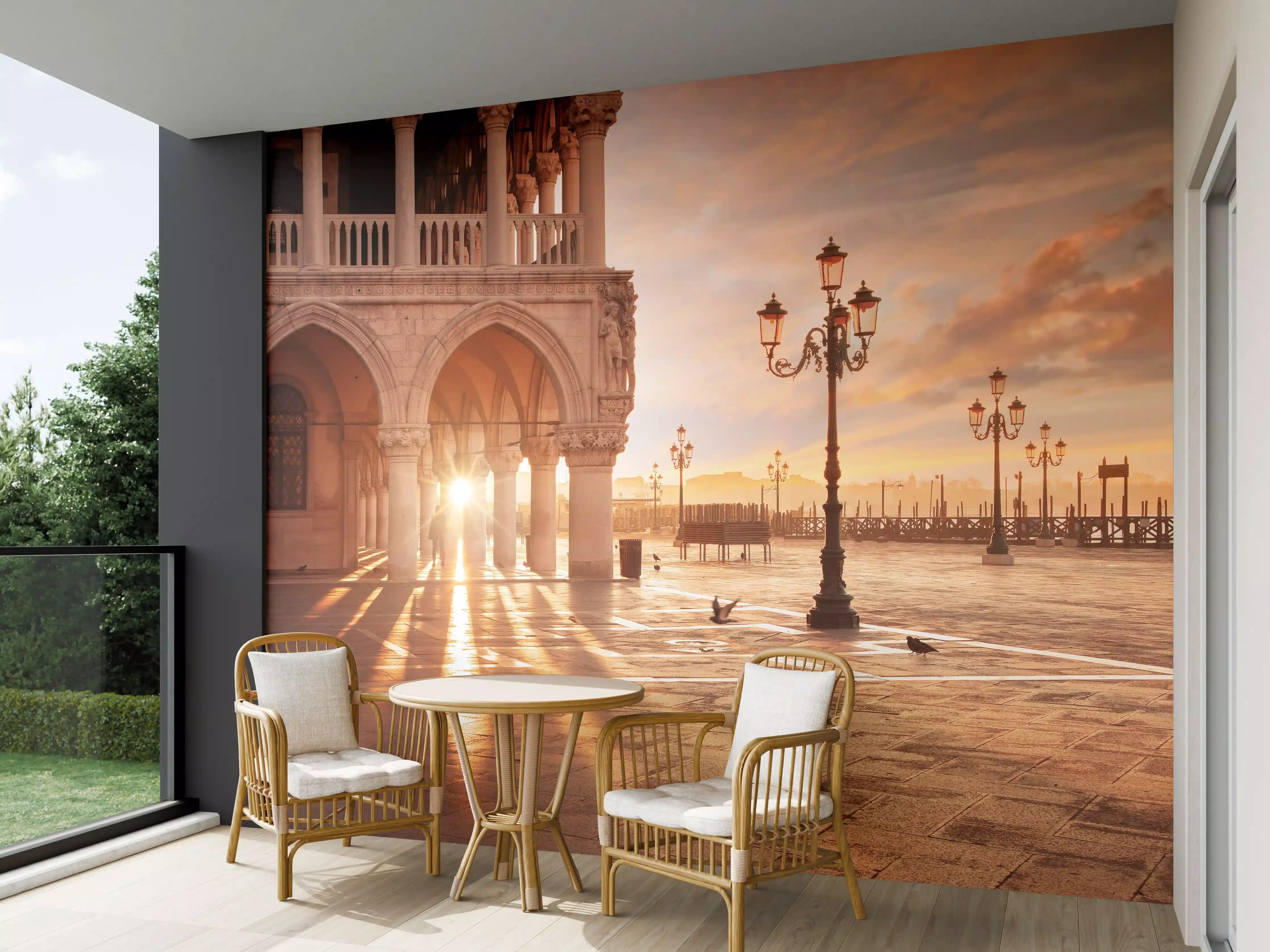 Wandverkleidung außen - San Marco bei Abendsonne in Venedig