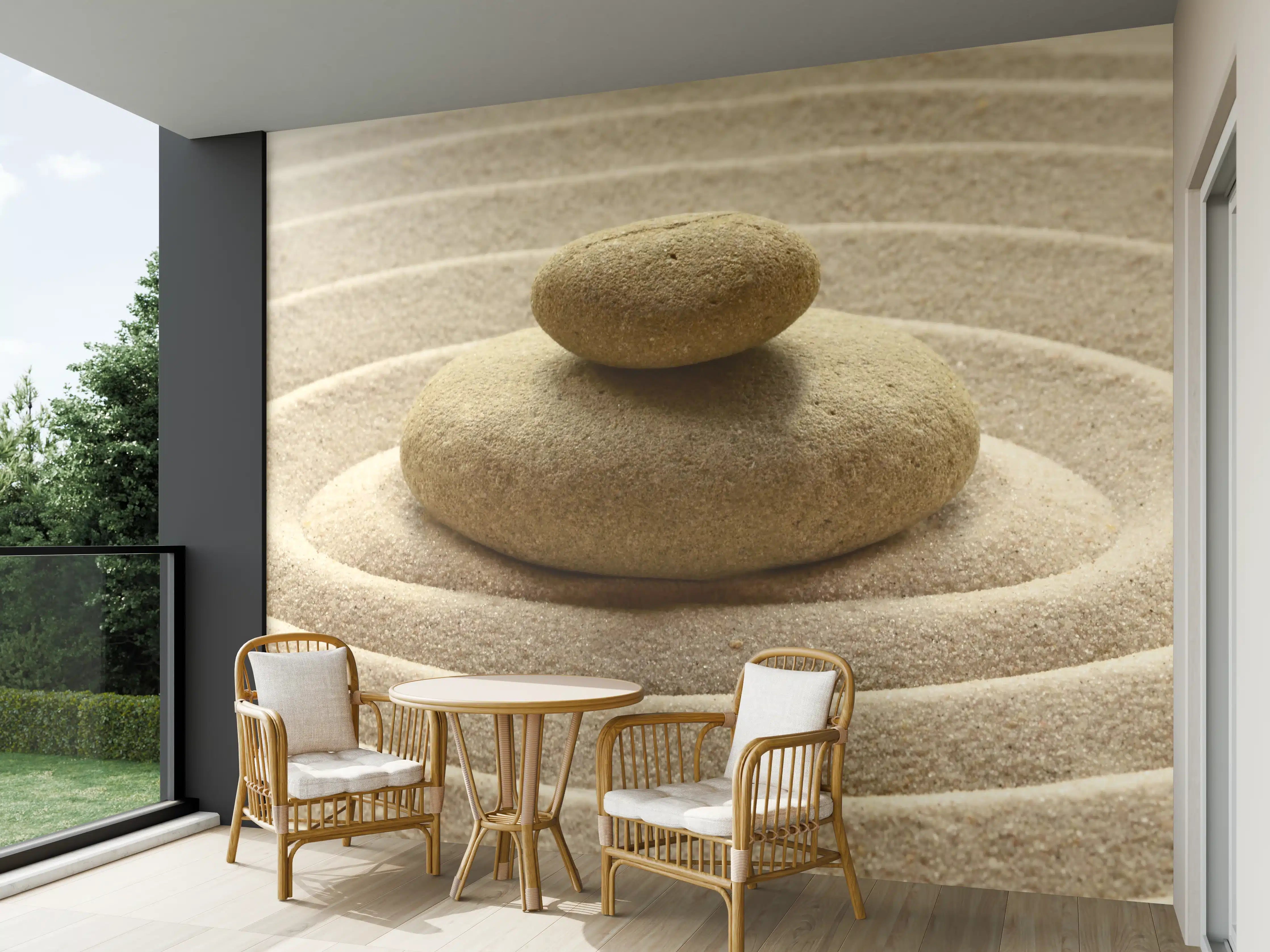 Wandverkleidung außen - Sand im Zen-Garten