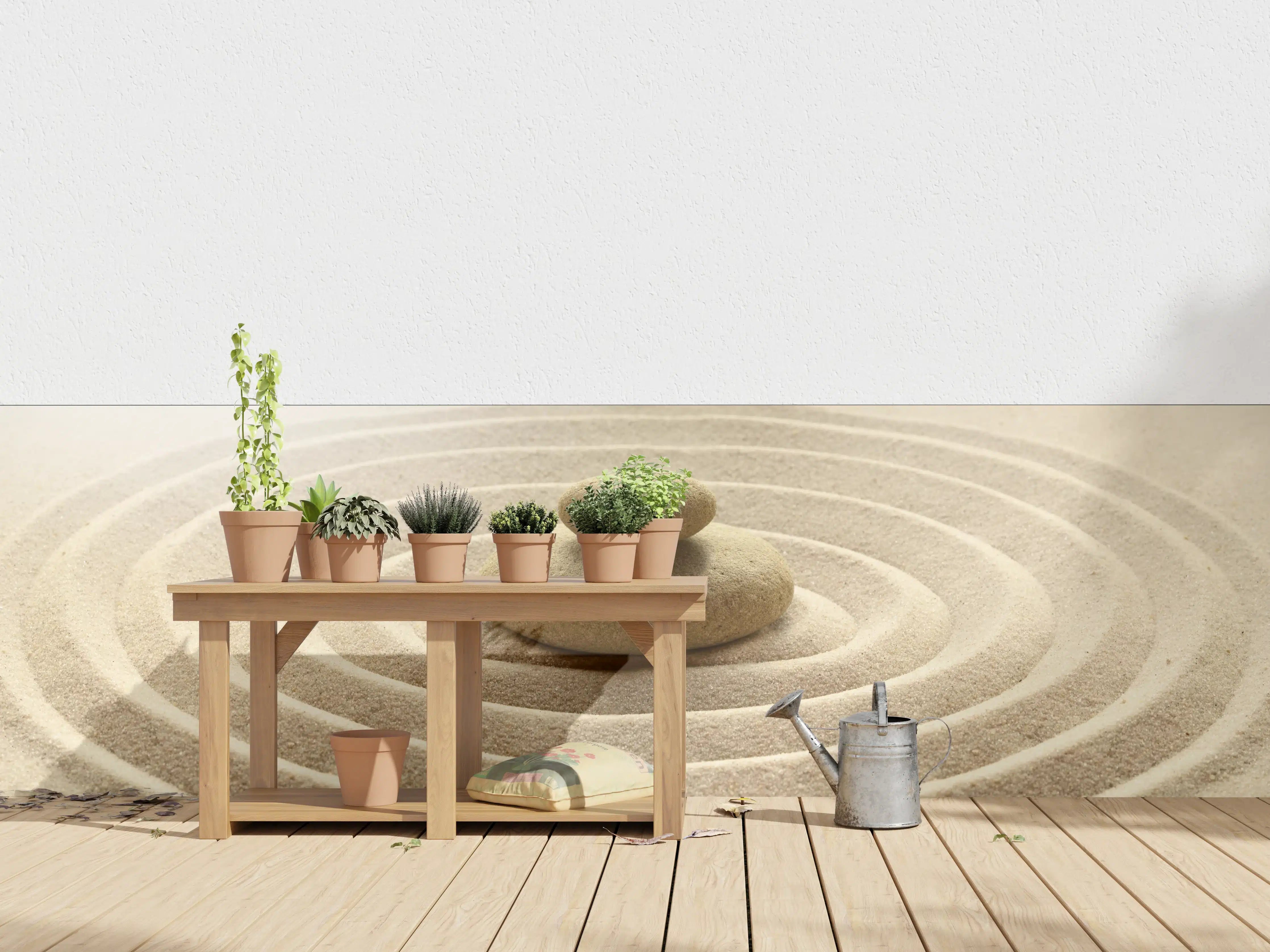 Wandverkleidung außen - Sand im Zen-Garten