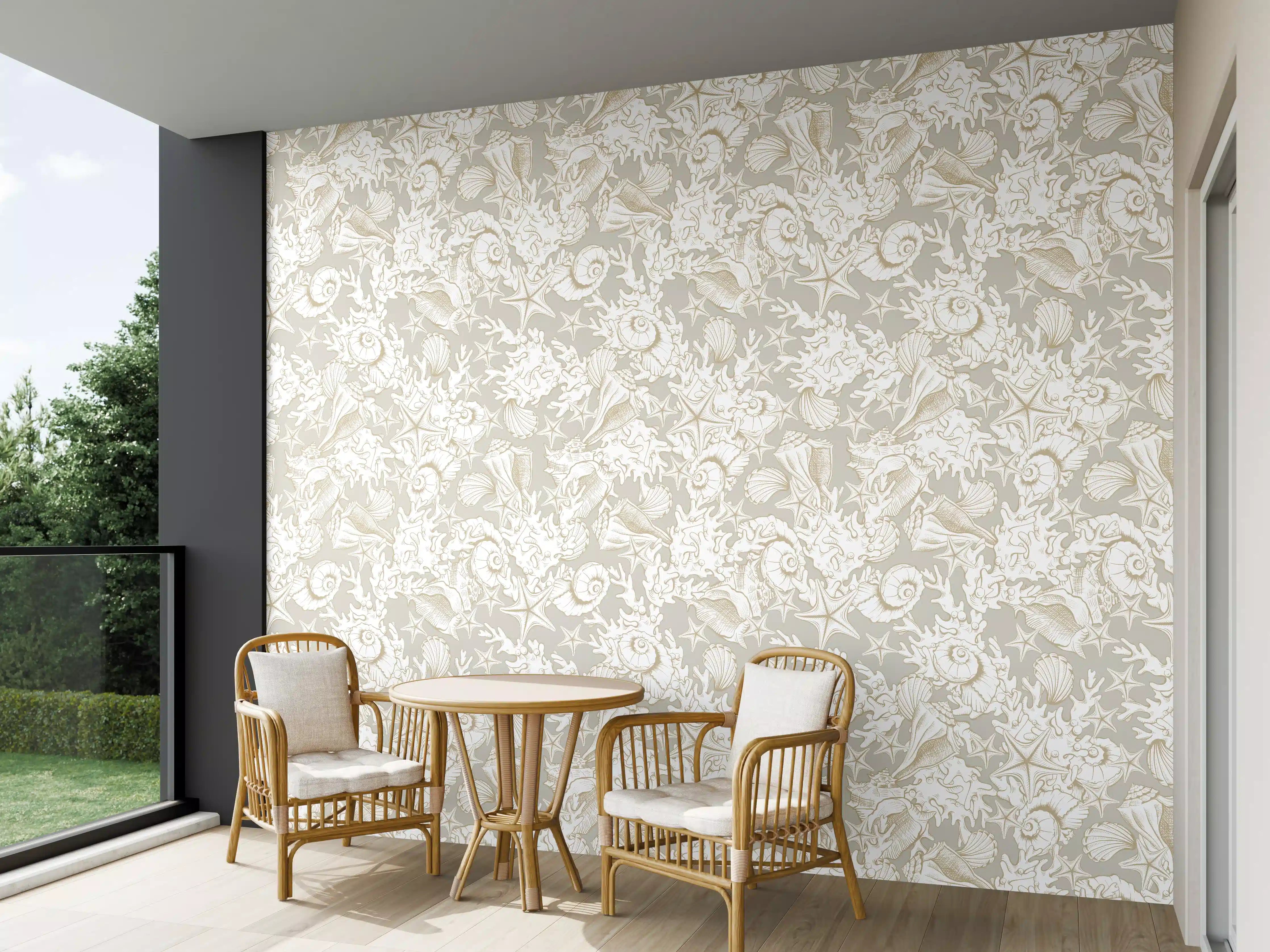 Wandverkleidung außen - Sandiges Muschel-Muster Beige