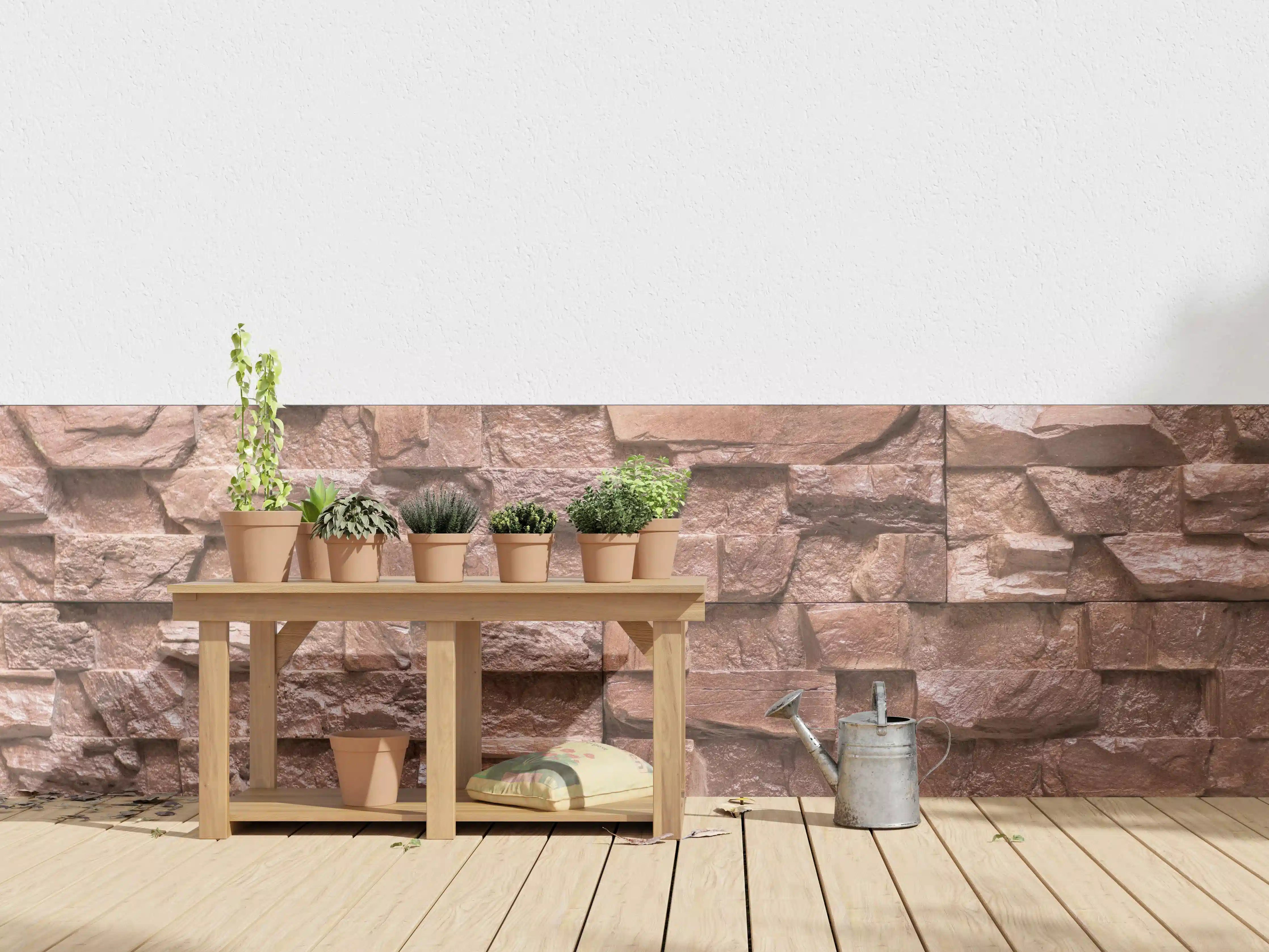 Wandverkleidung außen - Sandstein-Wand mit Naturstein-Optik