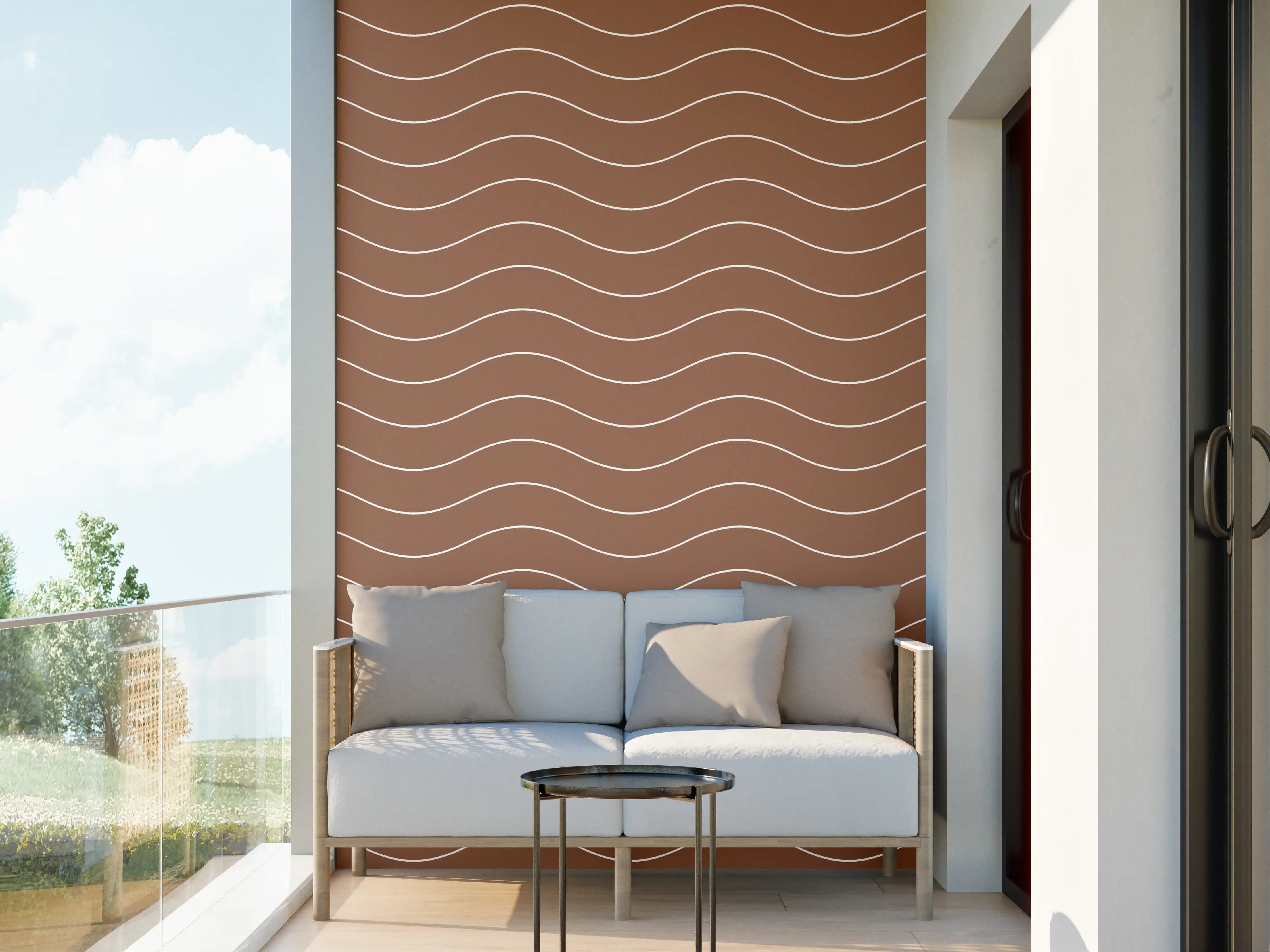 Wandverkleidung außen - Sanfte Wellen in Braun