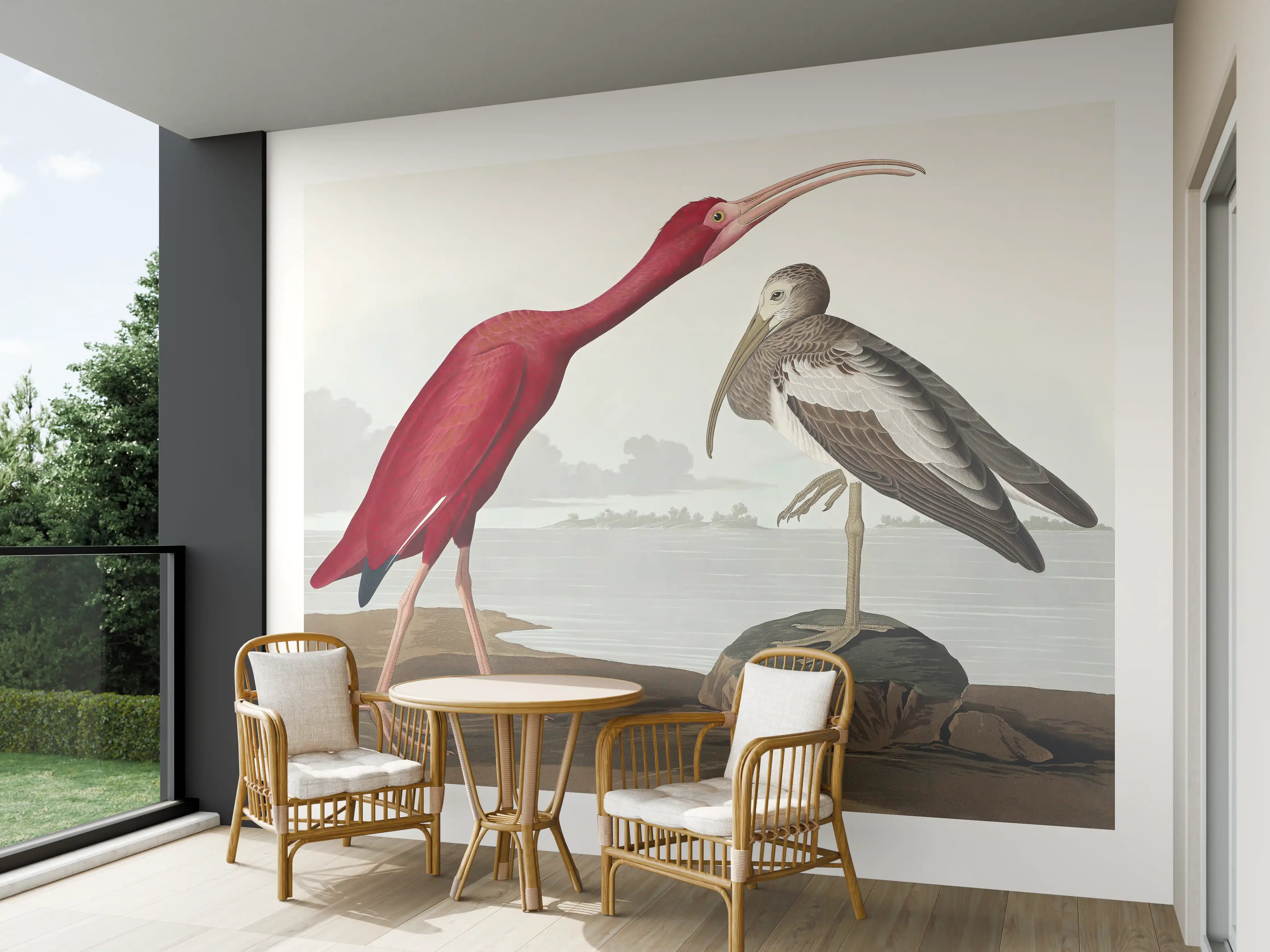 Wandverkleidung außen - Scharlachsichler Portrait - John James Audubon