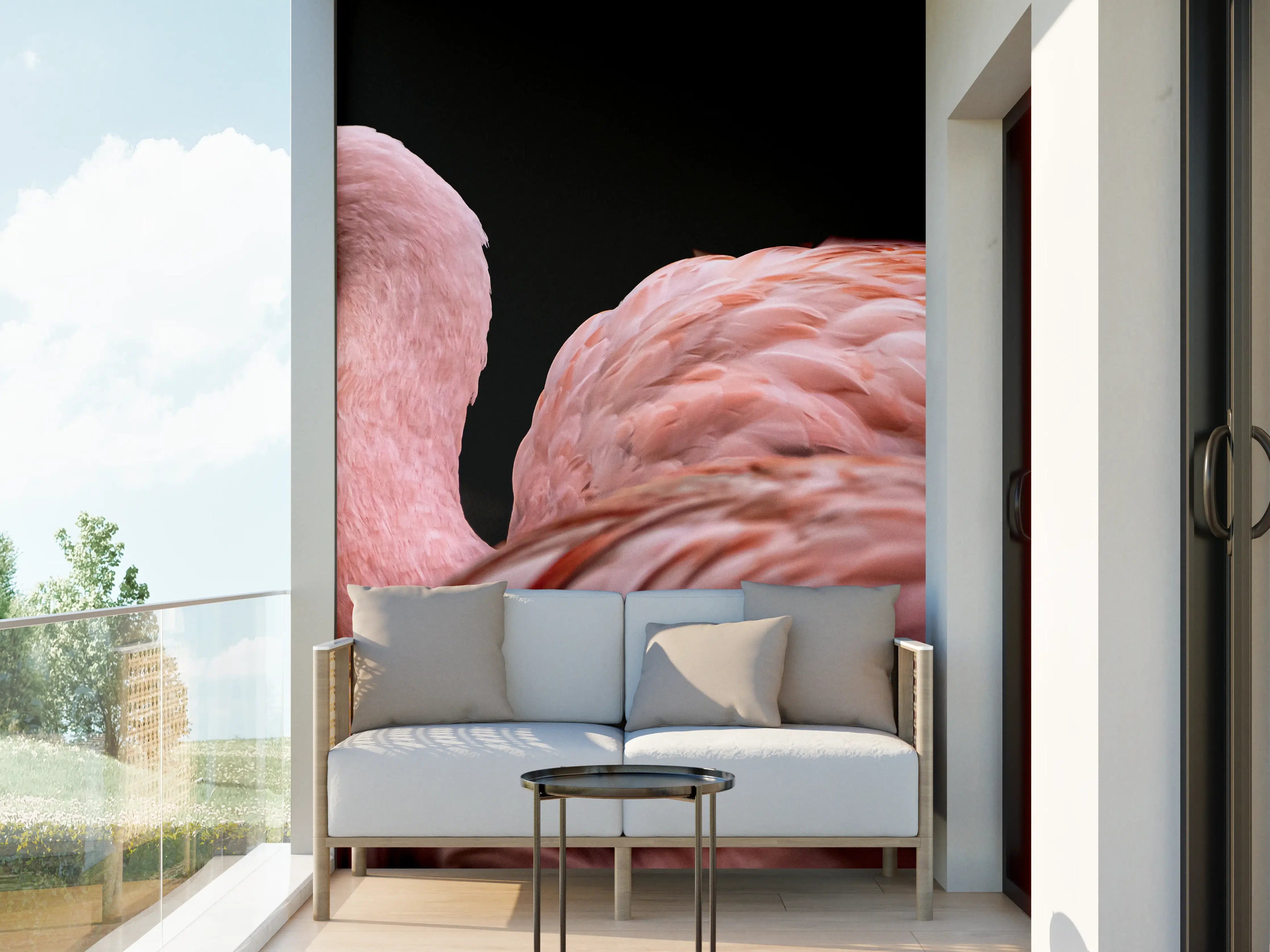 Wandverkleidung außen - Schnappschuss eines Flamingo