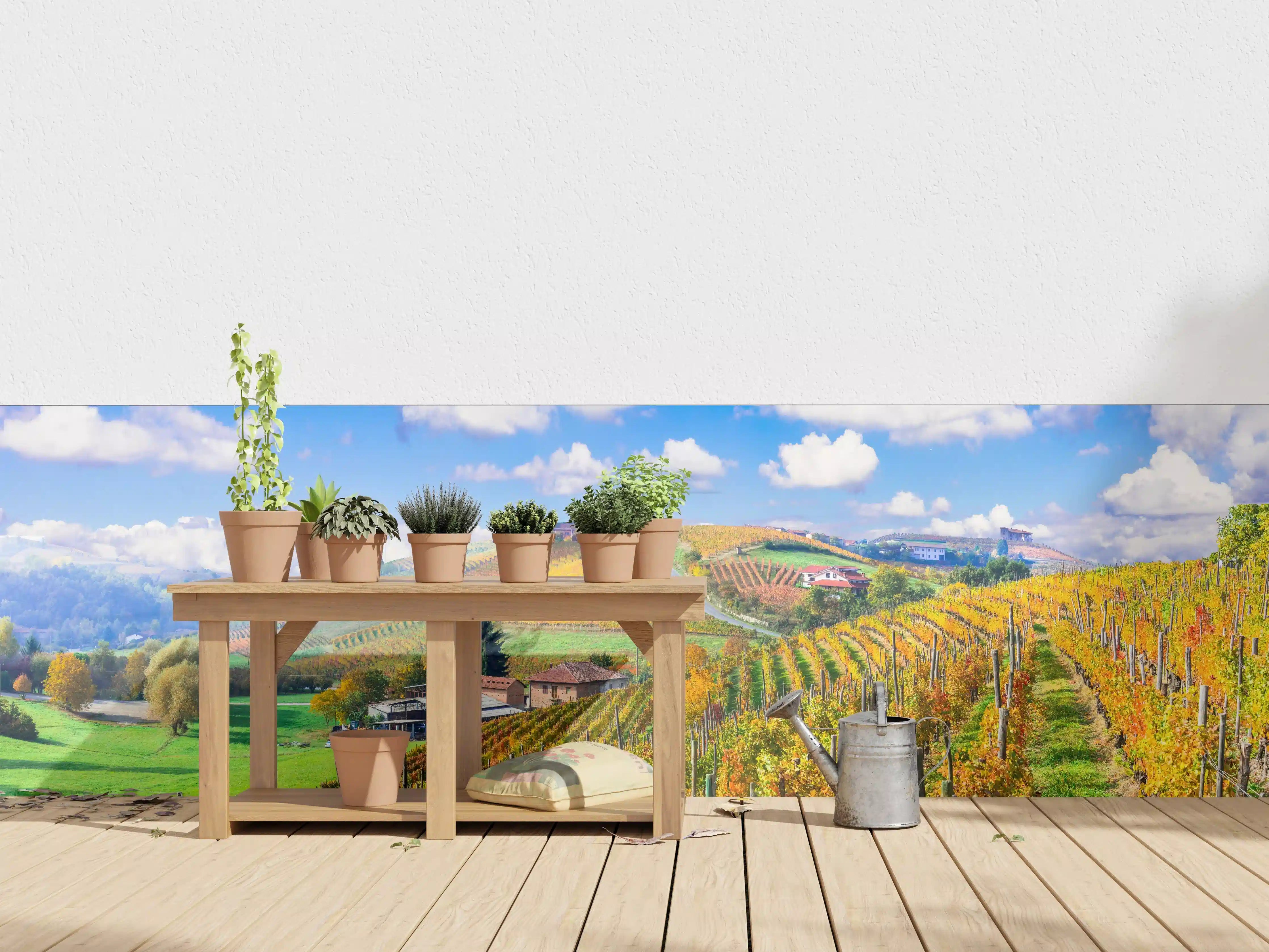 Wandverkleidung außen - Schöne Herbstlandschaft mit Weinbergen - Toskana