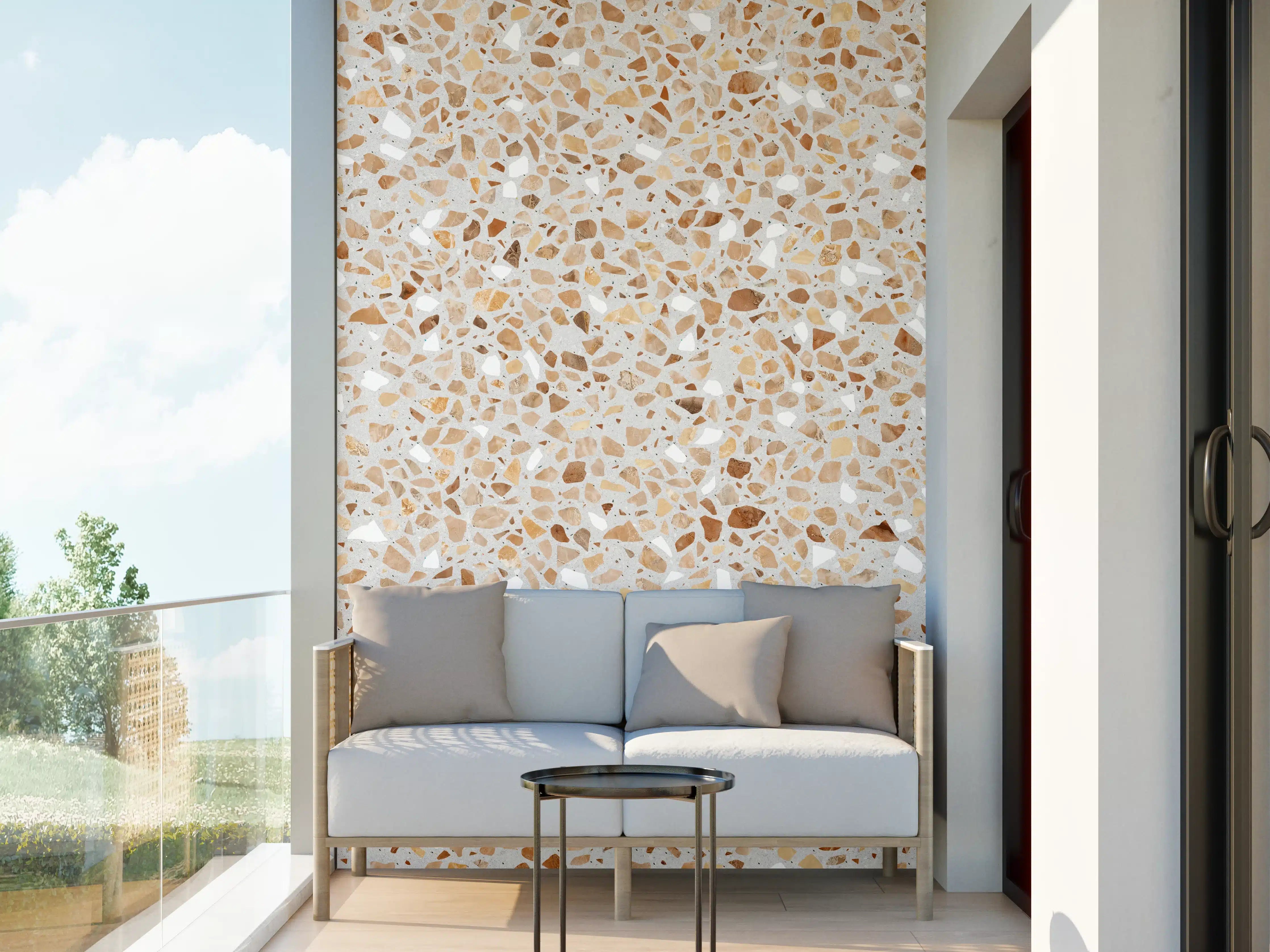 Wandverkleidung außen - Schöne beige Terrazzo Stein Textur