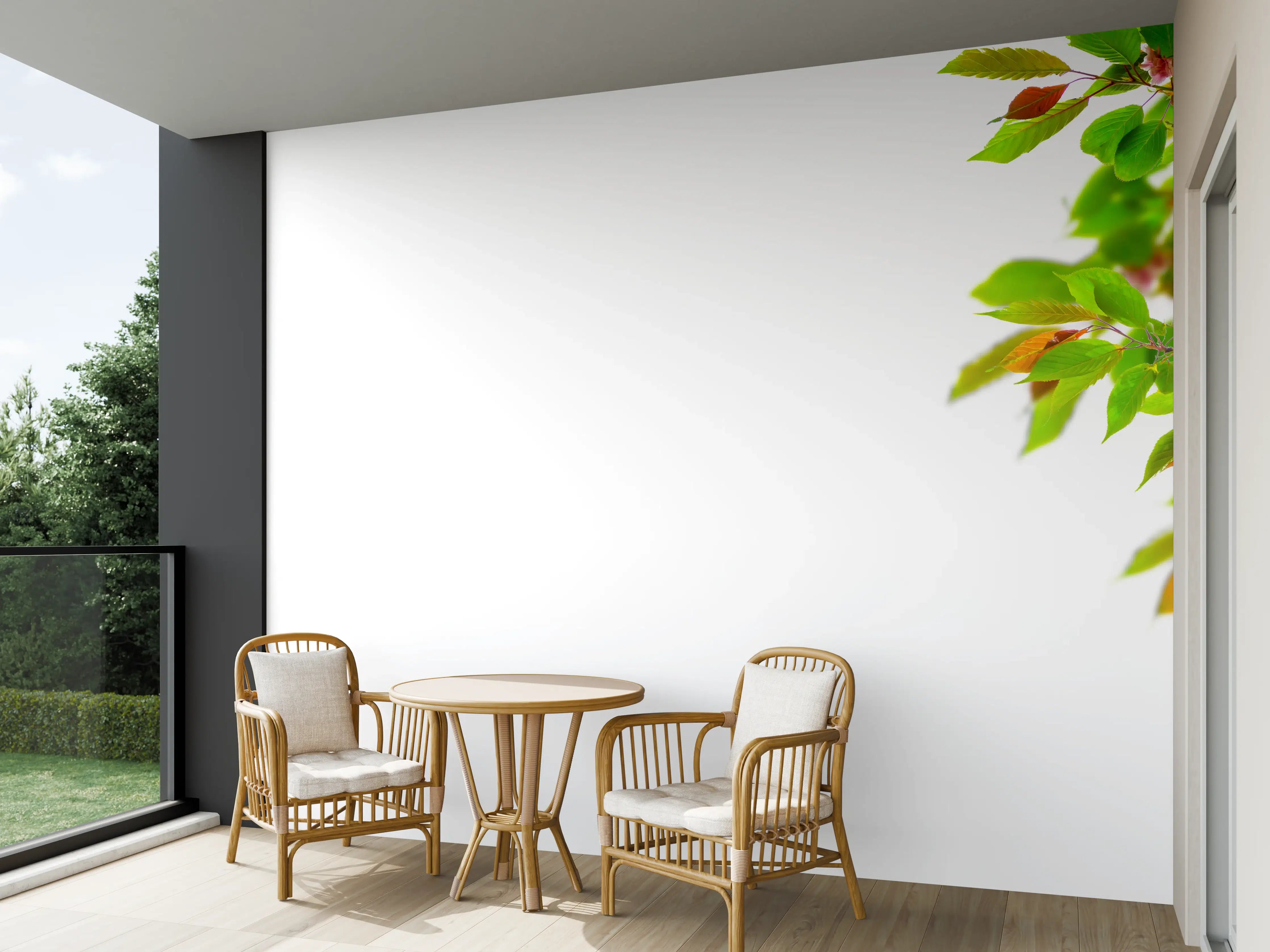 Wandverkleidung außen - Schöner Kirschblütenast