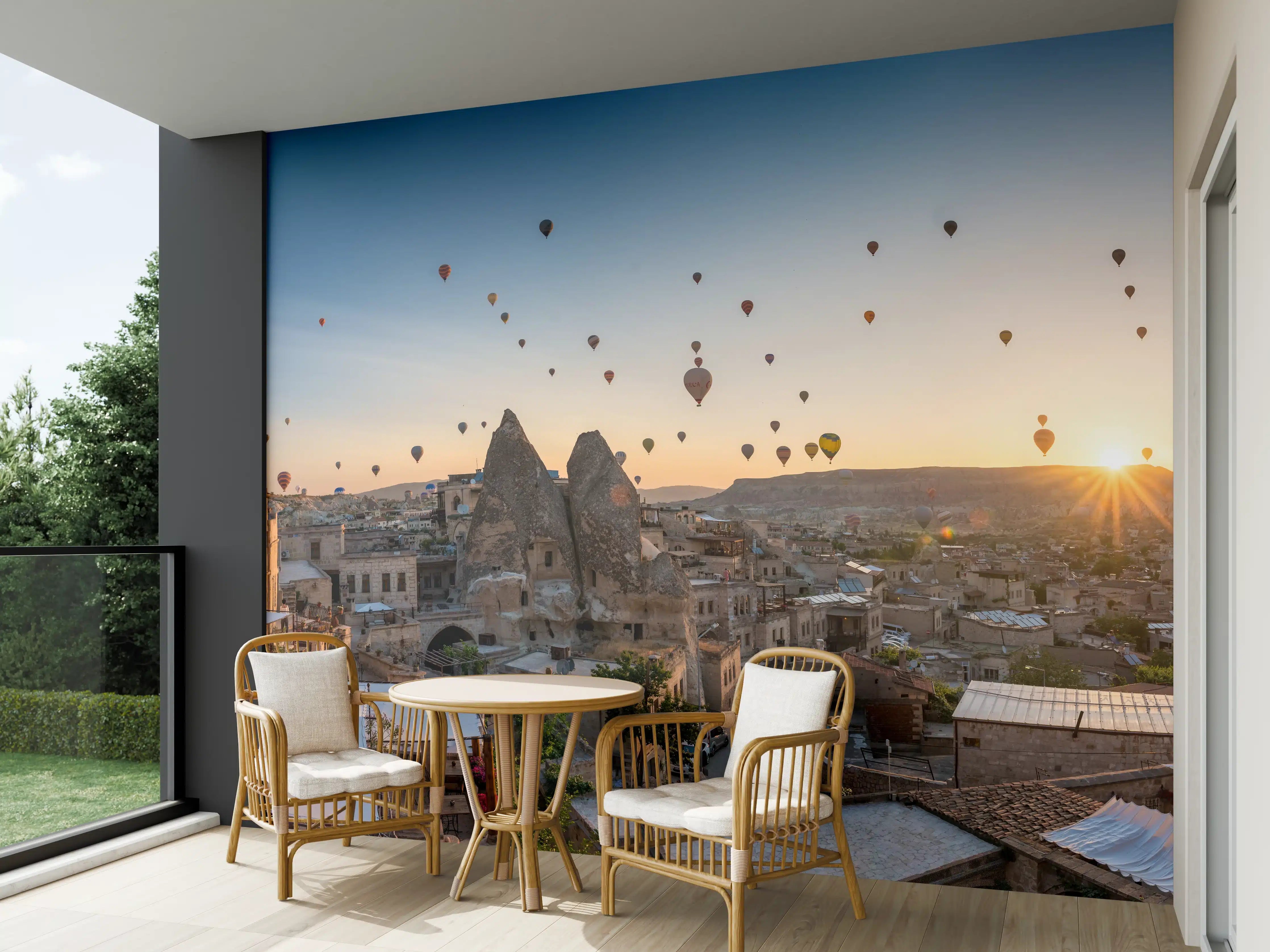 Wandverkleidung außen - Schöner Sonnenaufgang - Kappadokien, Türkei