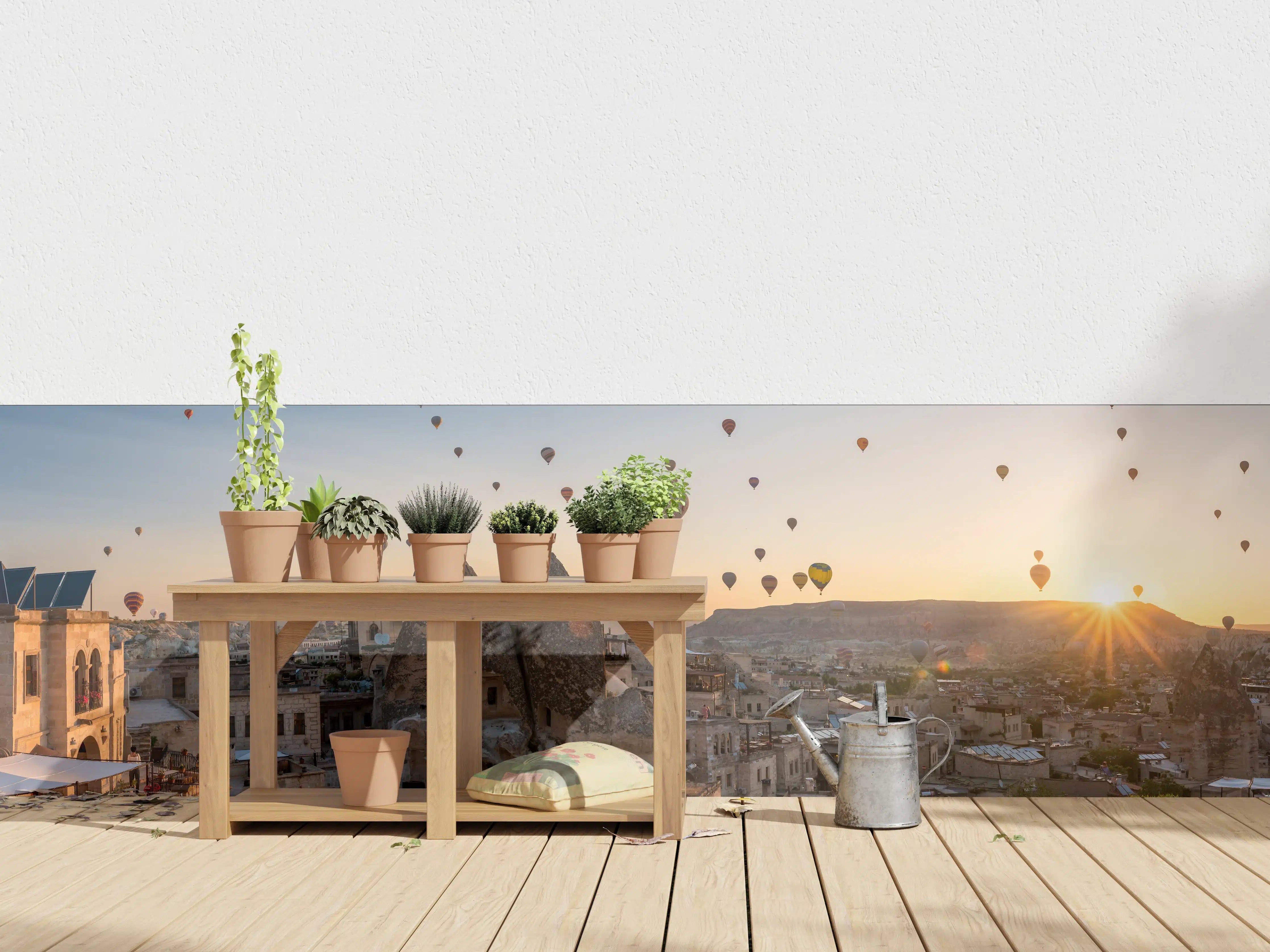 Wandverkleidung außen - Schöner Sonnenaufgang - Kappadokien, Türkei