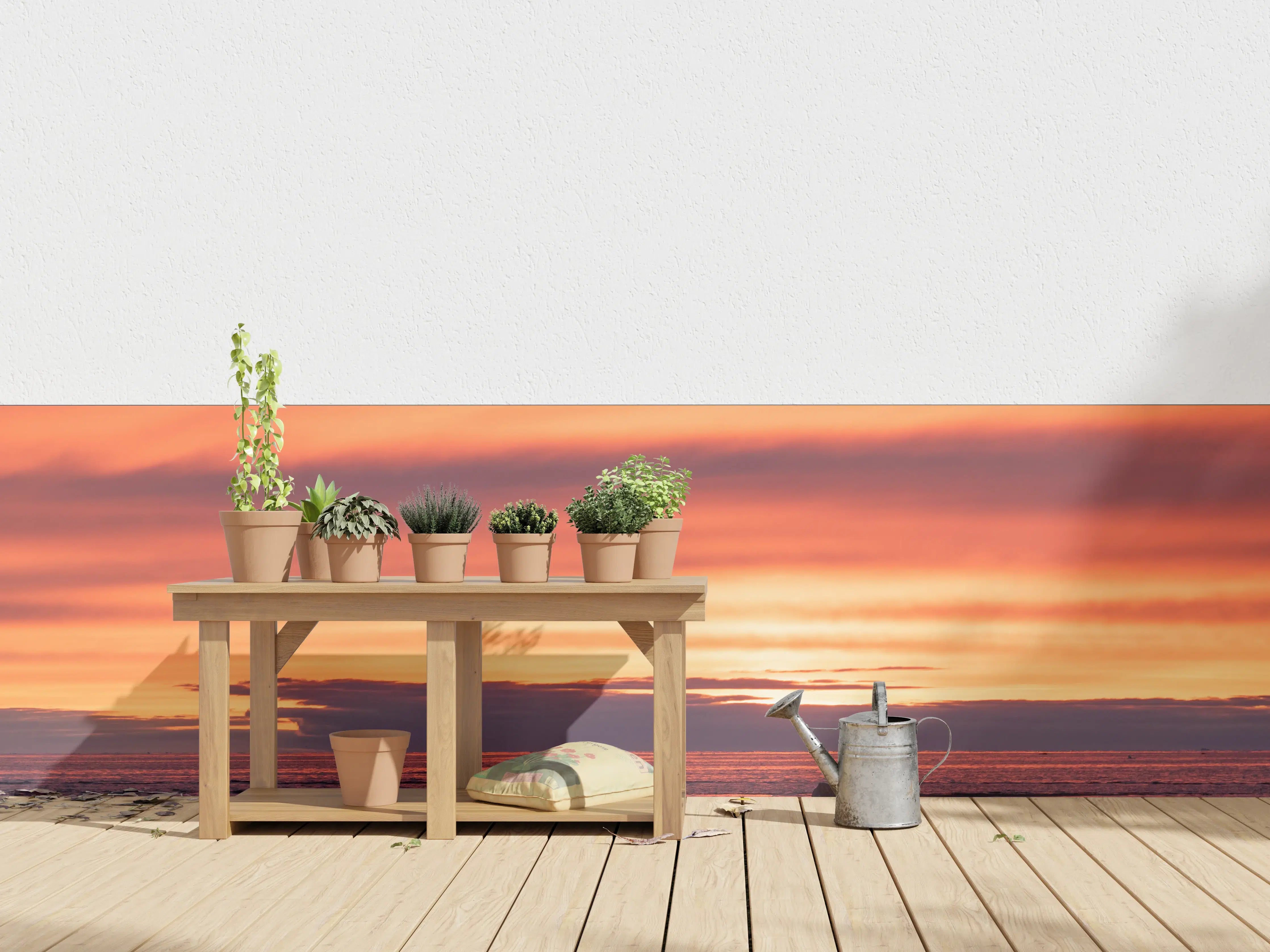 Wandverkleidung außen - Schöner Sonnenuntergang am Meer