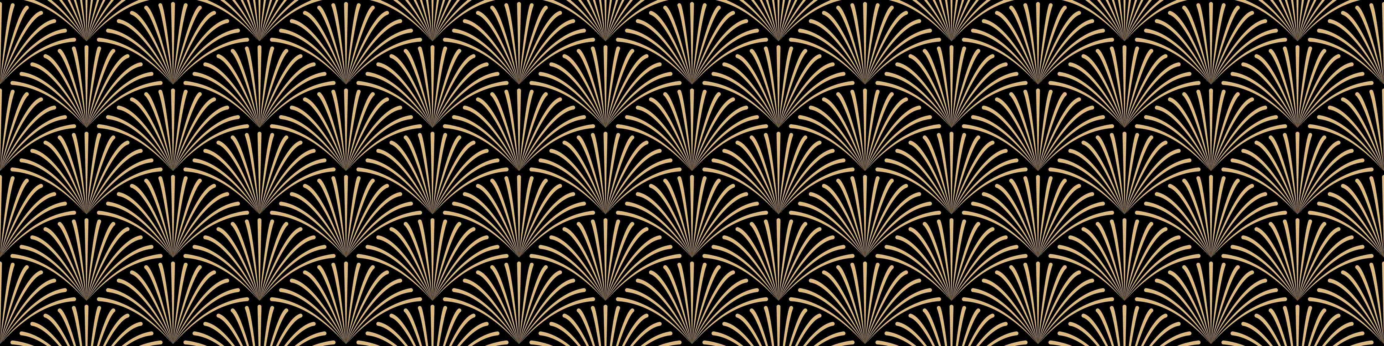 Wandverkleidung außen-Schwarz-Goldenes Wellenmuster