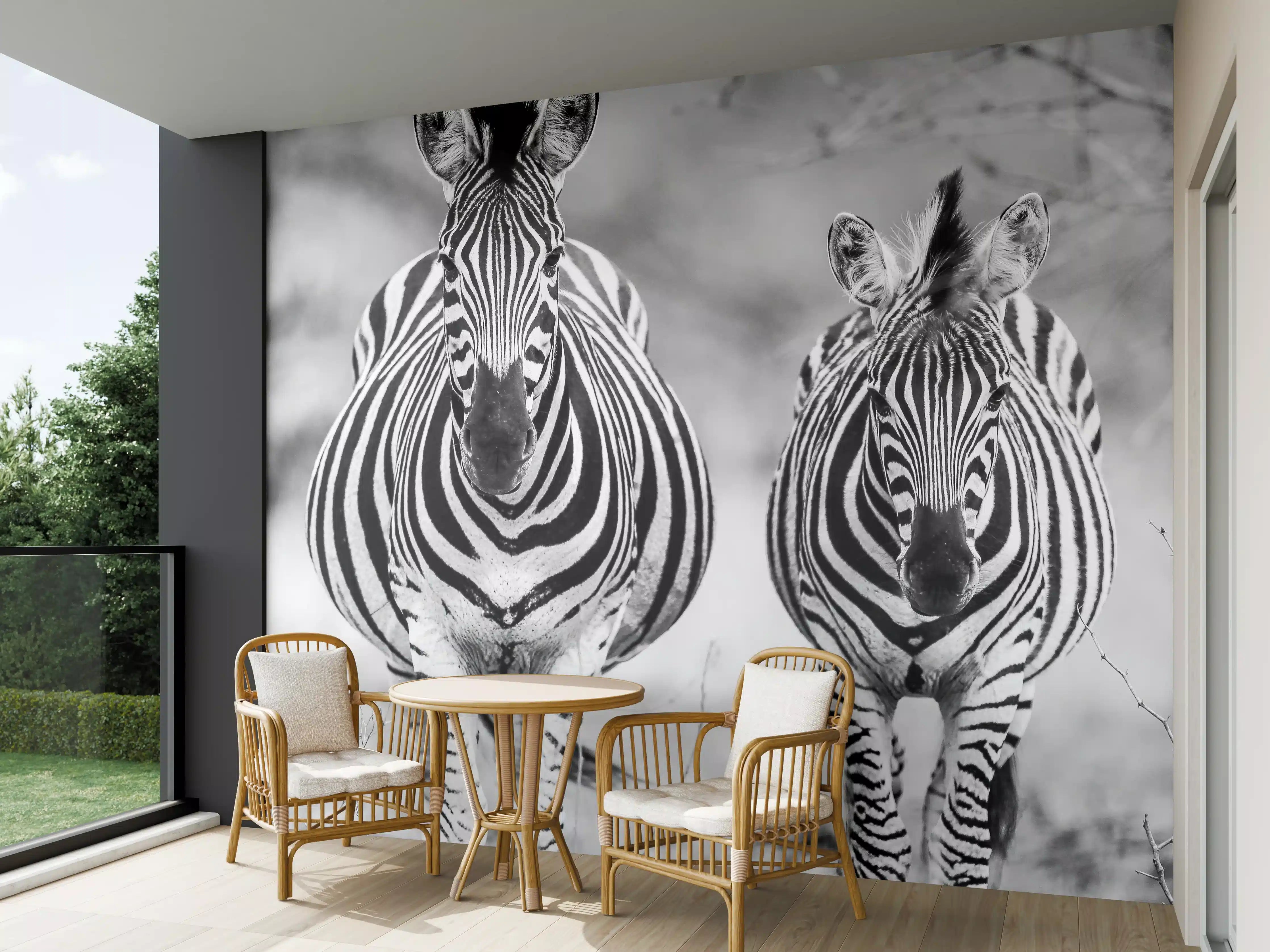 Wandverkleidung außen - Schwarz-Weiß Zebrapaar
