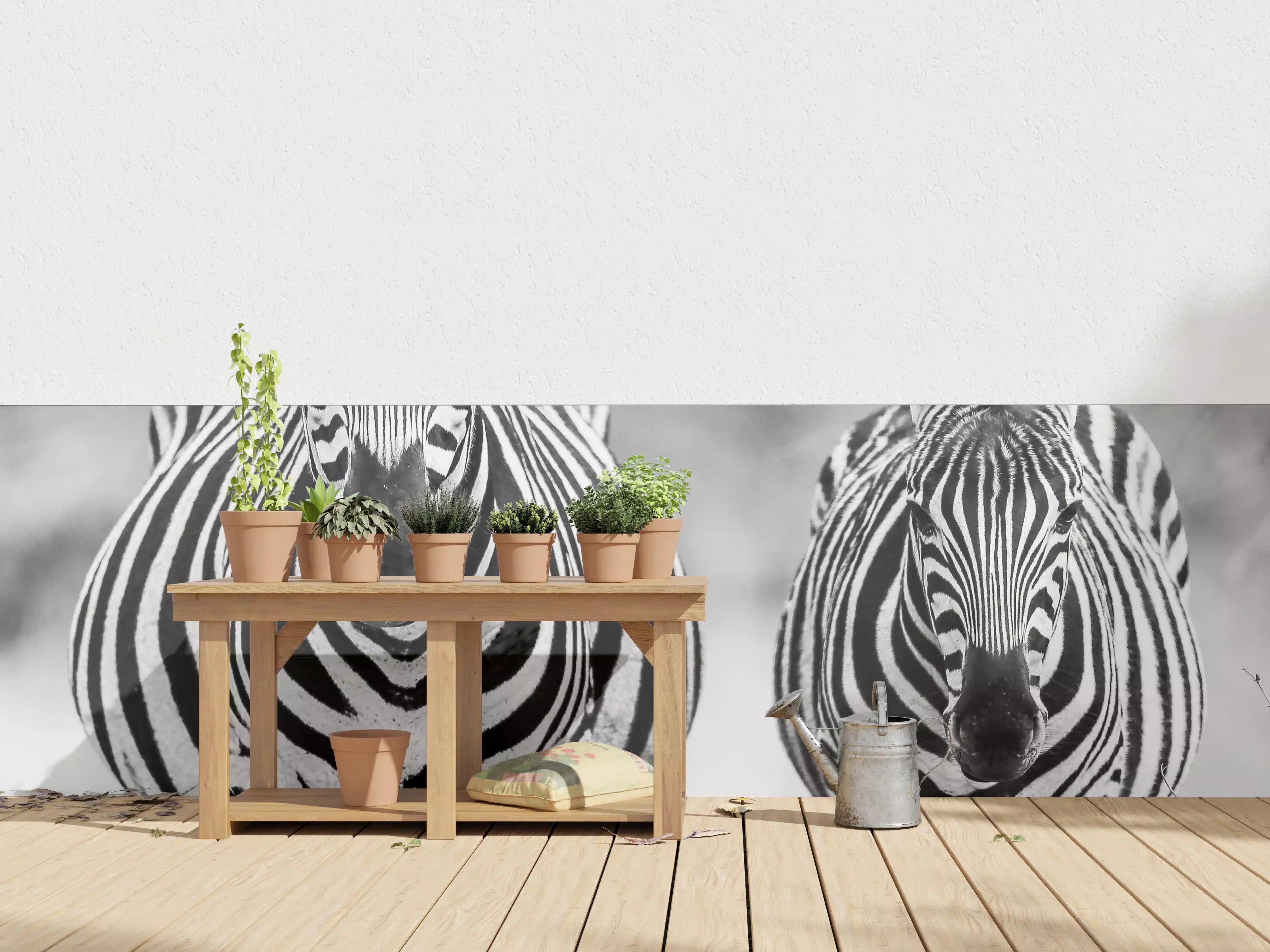 Wandverkleidung außen - Schwarz-Weiß Zebrapaar
