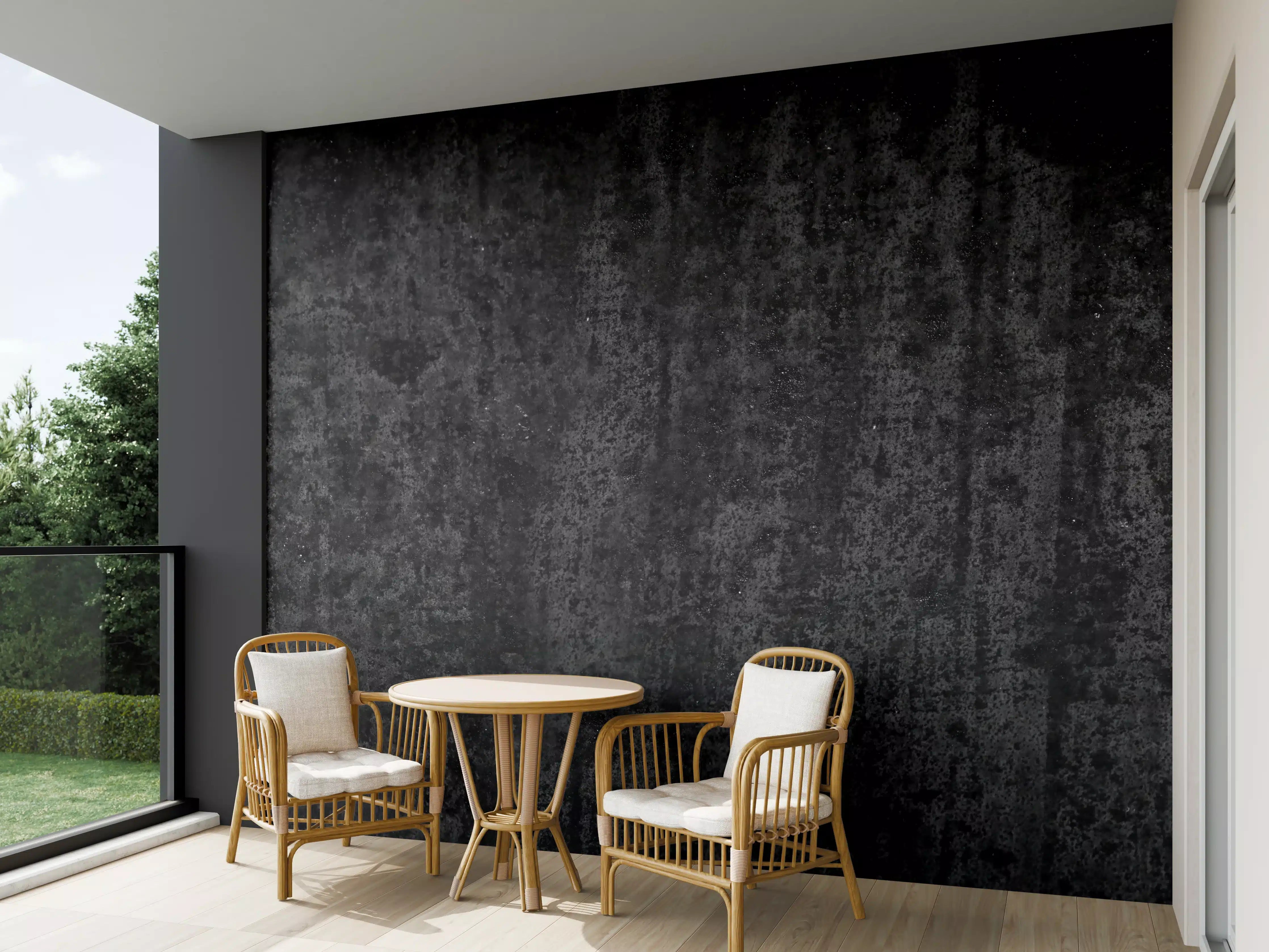 Wandverkleidung außen - Schwarz-graue Rosttextur