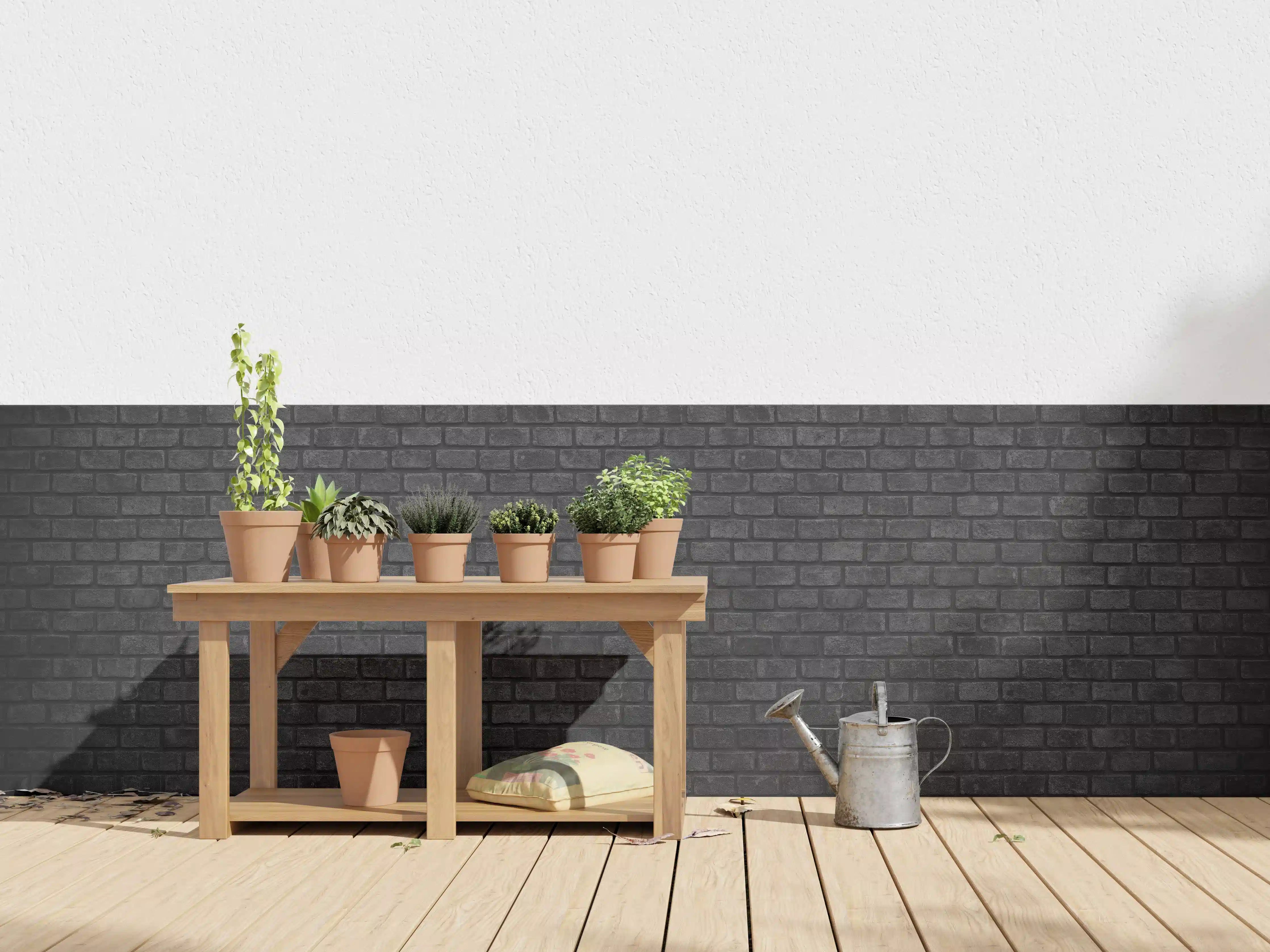 Wandverkleidung außen - Schwarz graue Ziegelwand