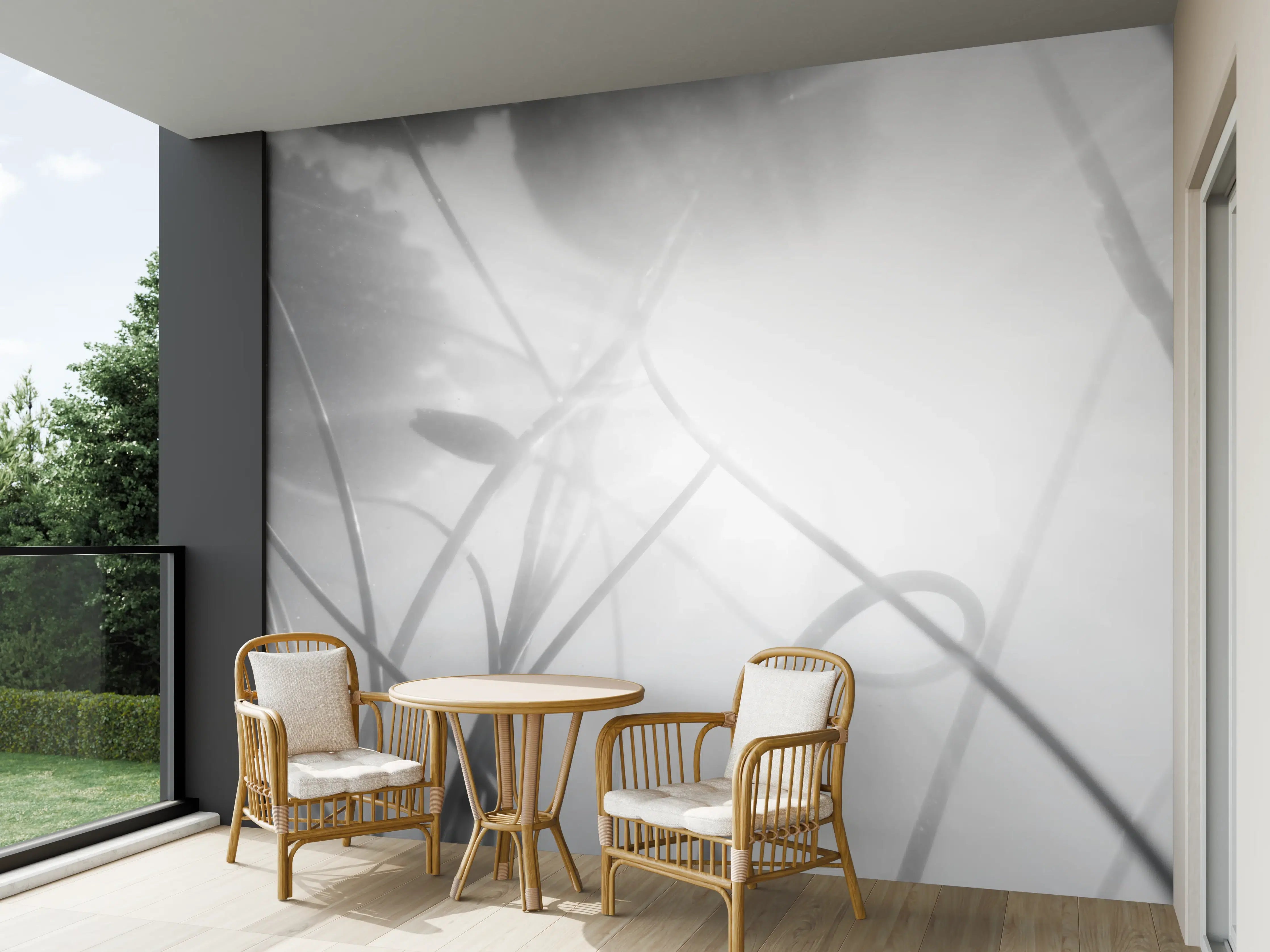 Wandverkleidung außen - Serenes Nebel-Lilien Kunstwerk