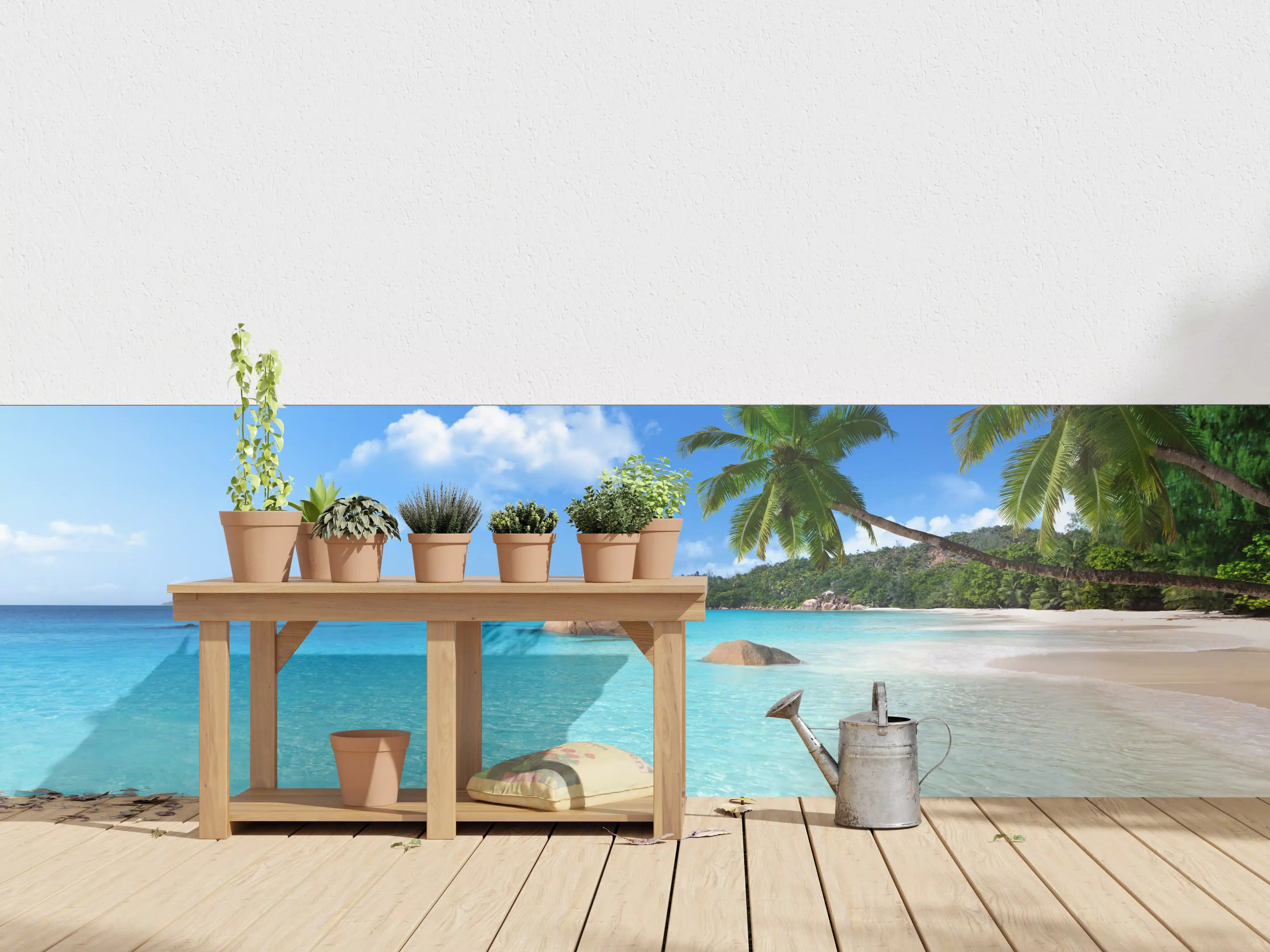 Wandverkleidung außen - Seychellen Paradiesstrand Türkis