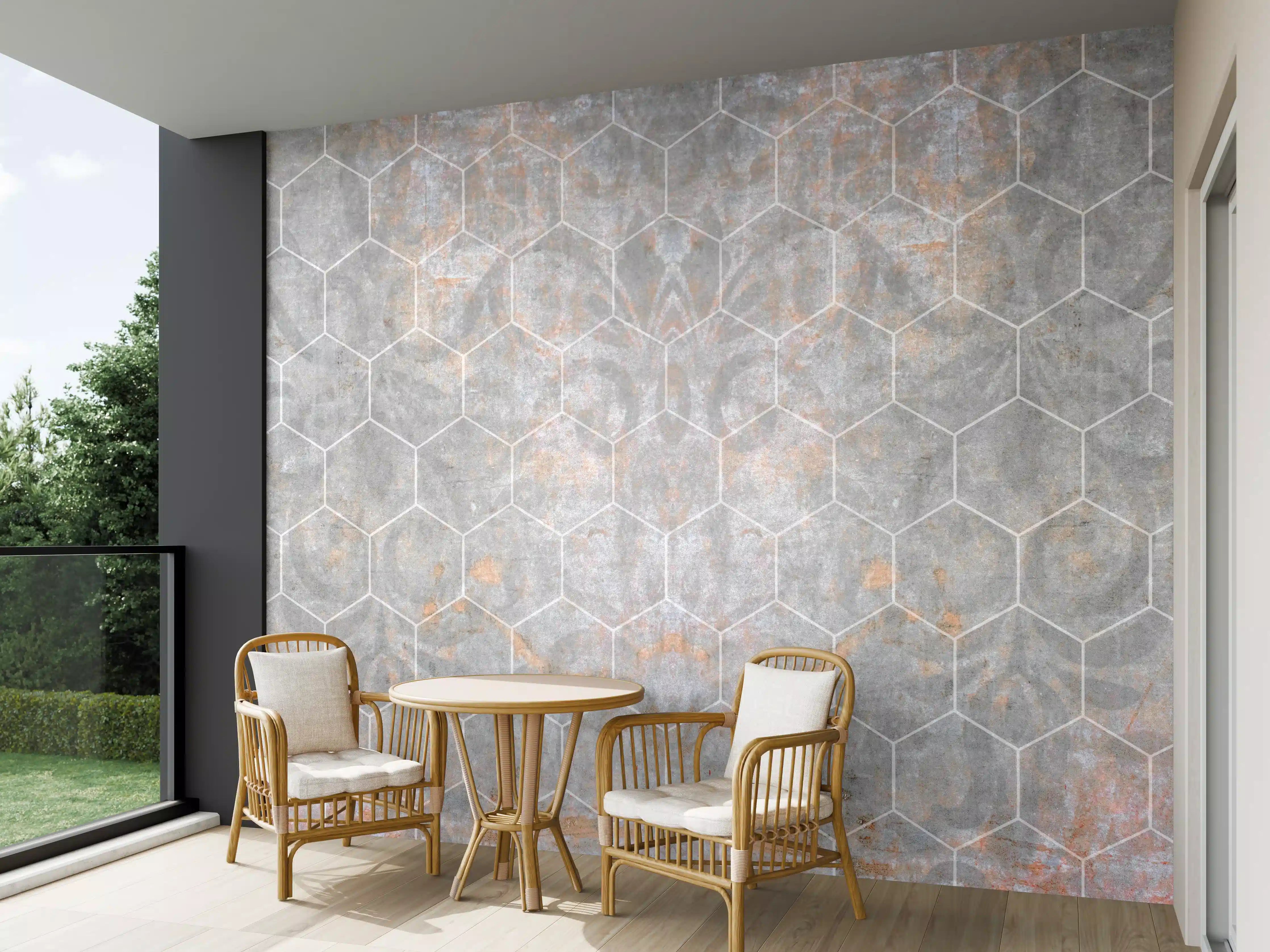 Wandverkleidung außen - Shabby Grau-Weiße Fliesentextur