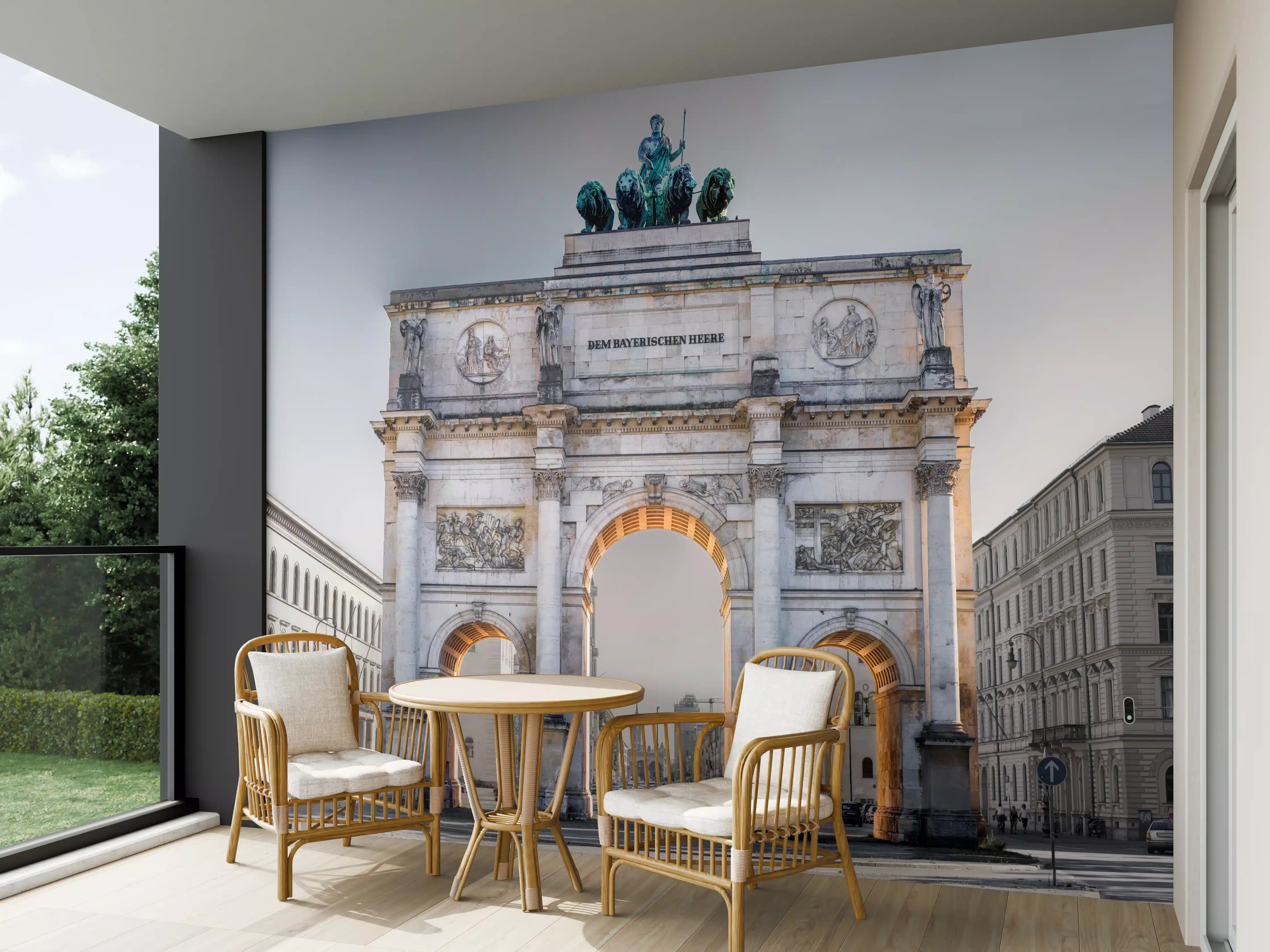 Wandverkleidung außen - Siegestor in München an der Leopoldstraße