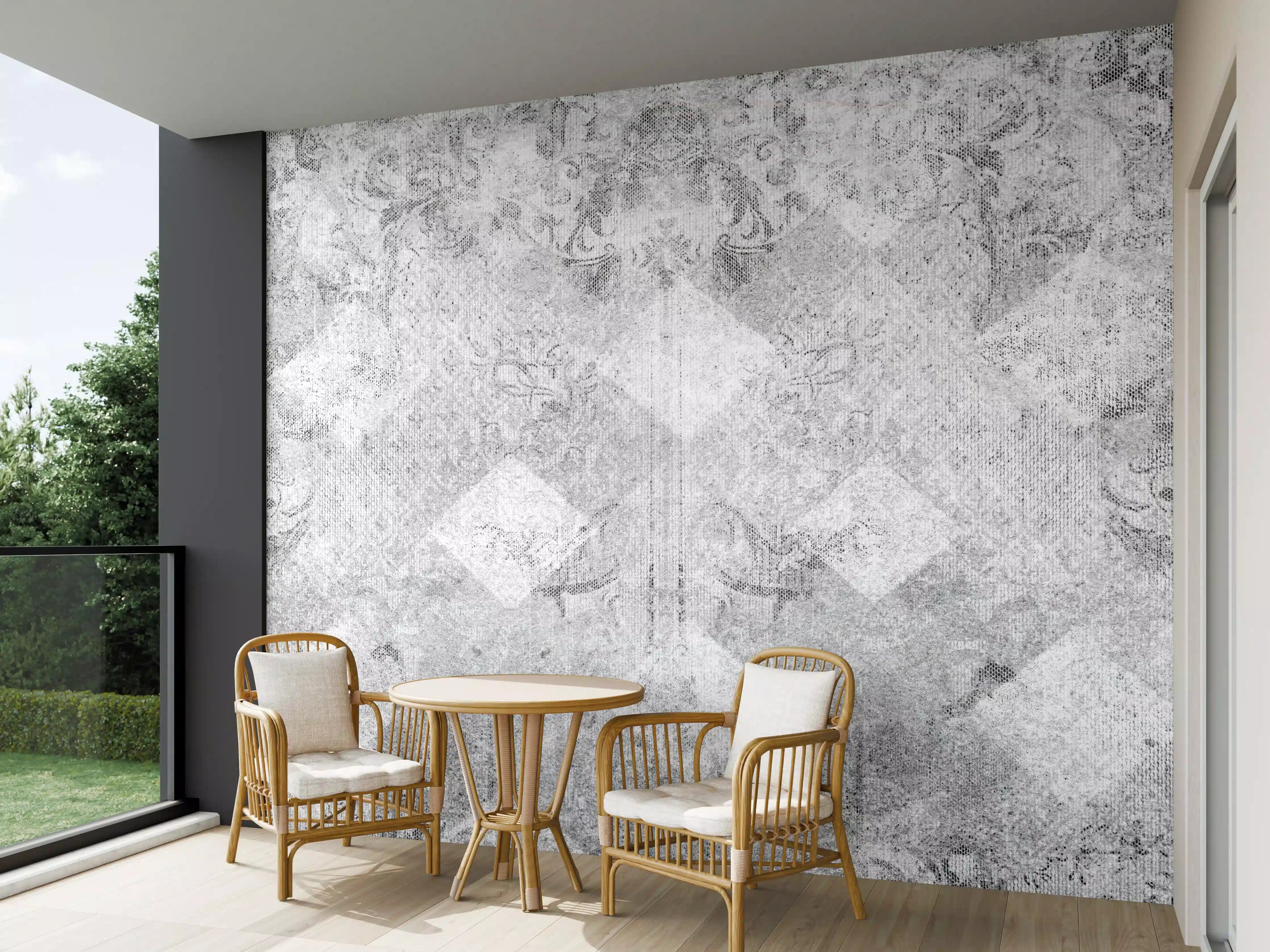 Wandverkleidung außen - Silbrige Mauer mit Grau-Textur