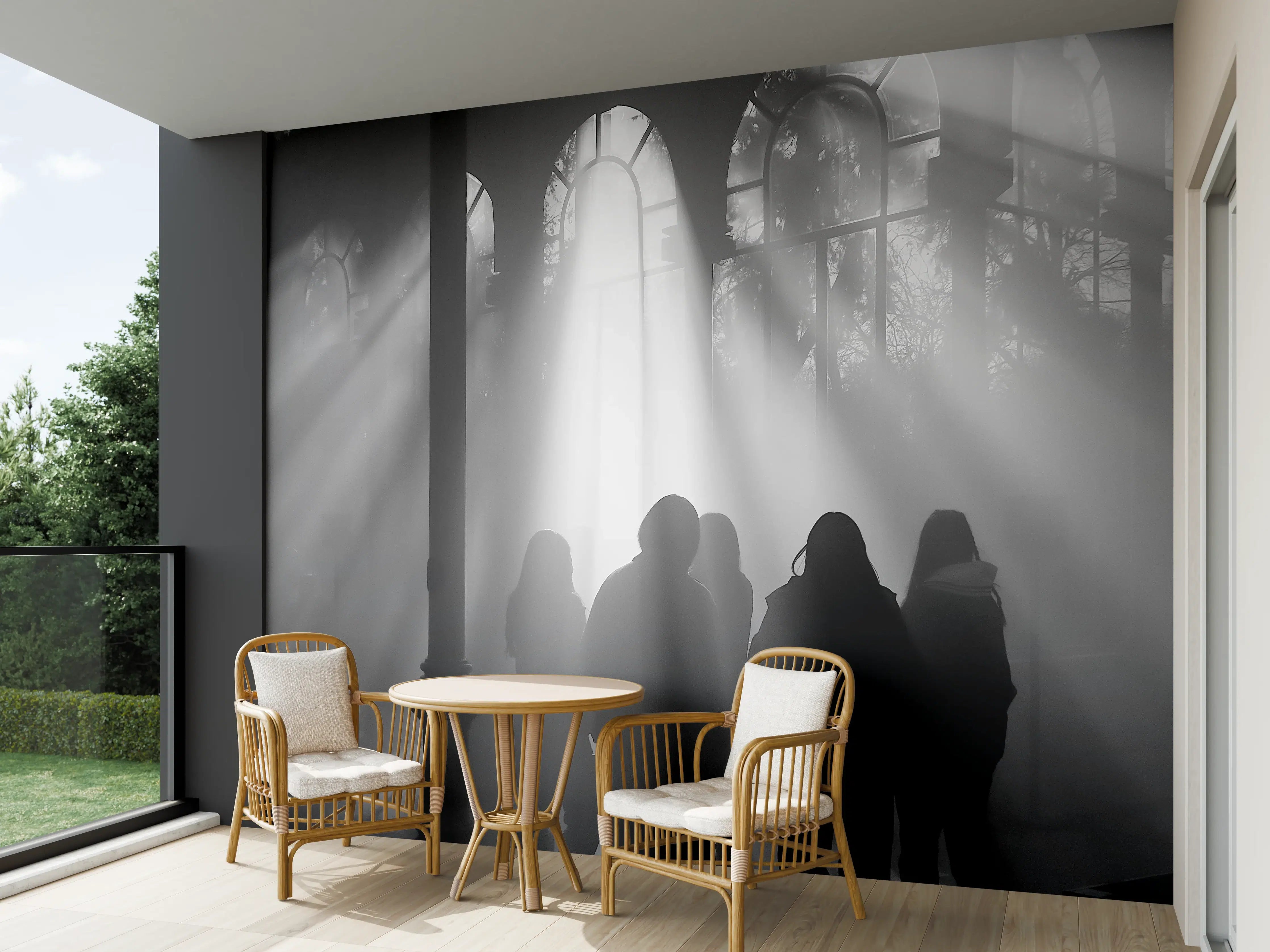 Wandverkleidung außen - Silhouetten von Menschen