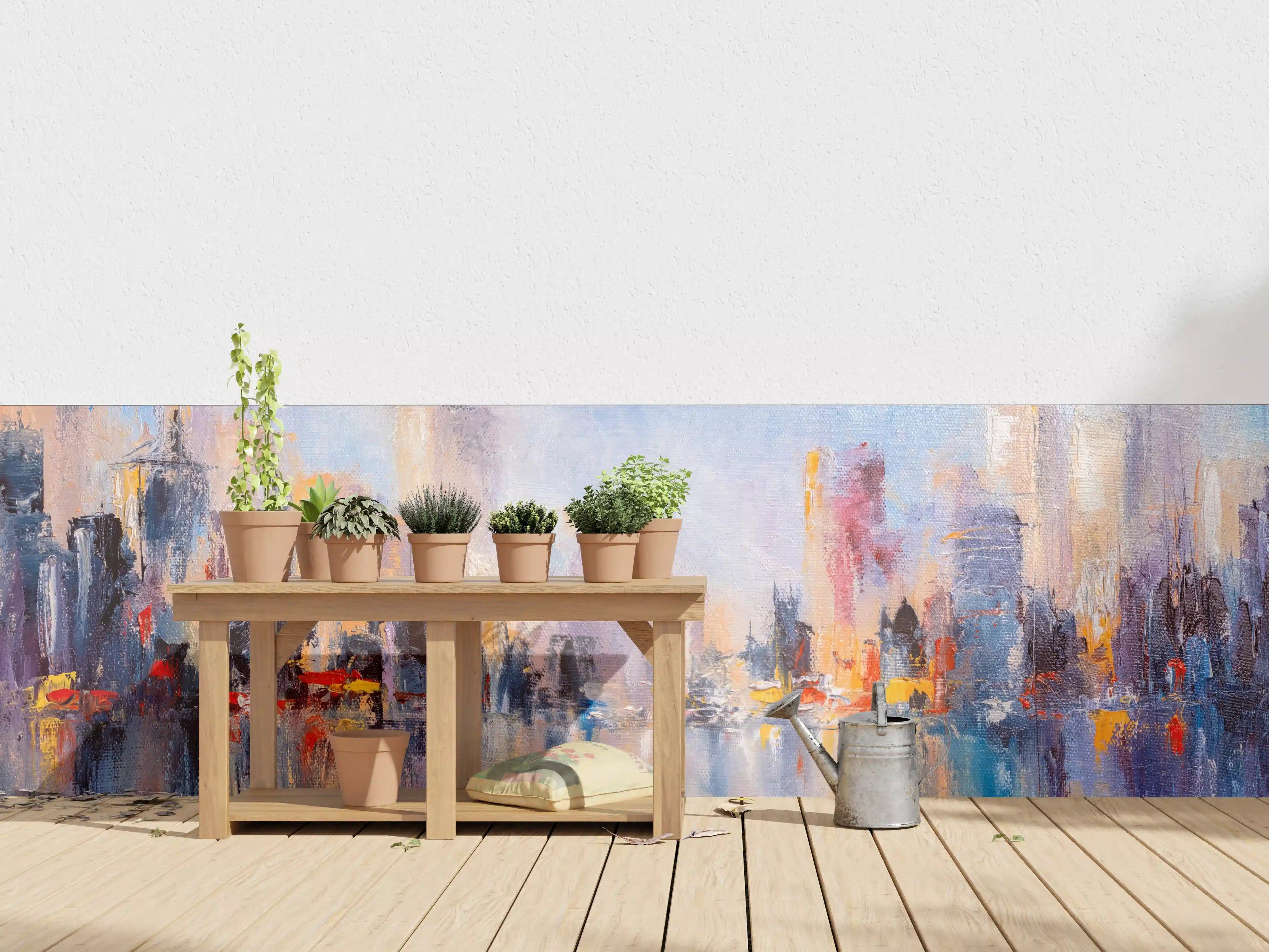 Wandverkleidung außen - Skyline Gemälde