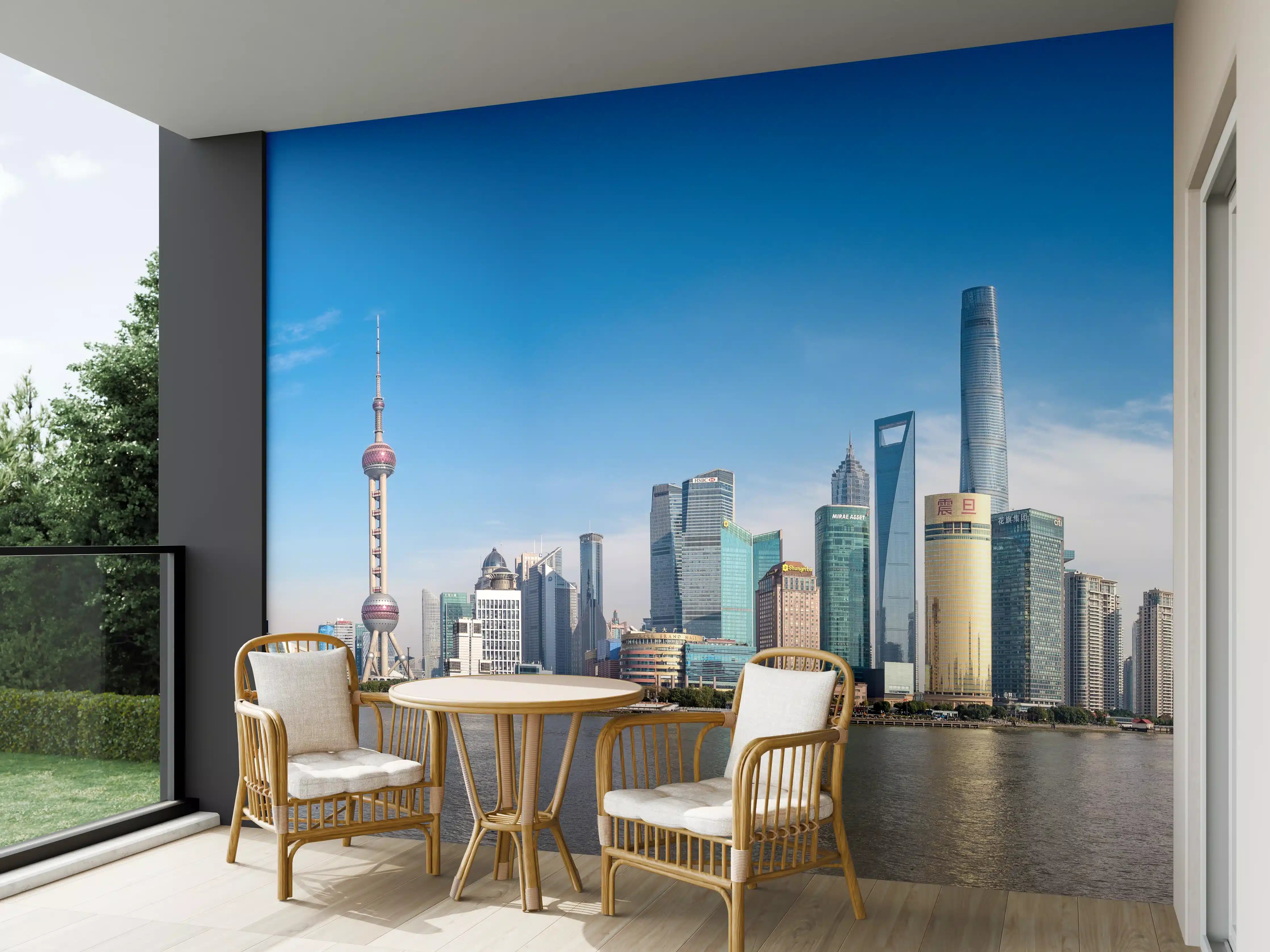 Wandverkleidung außen - Skyline von Shanghai