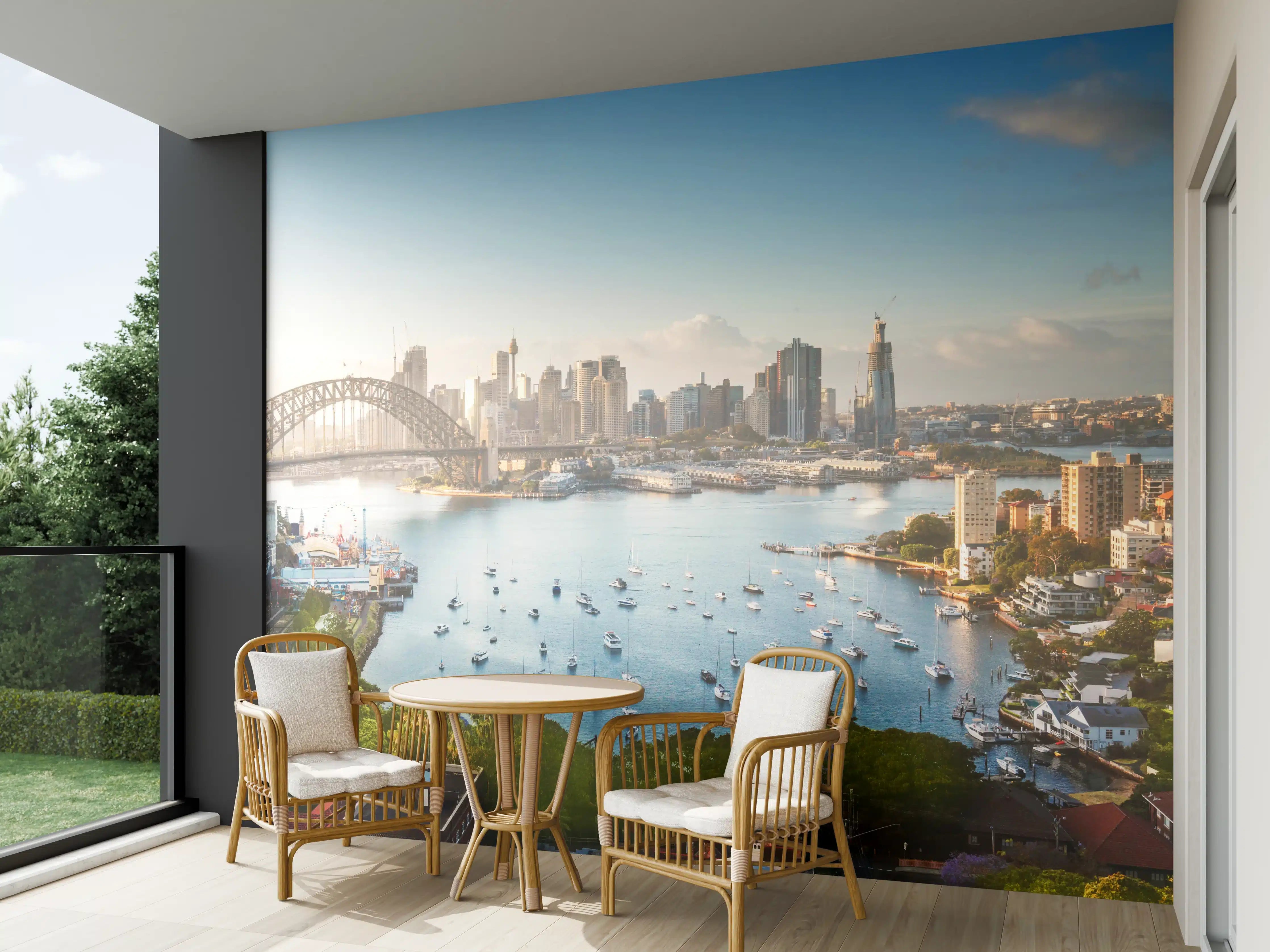 Wandverkleidung außen - Skyline von Sydney bei Sonnenaufgang