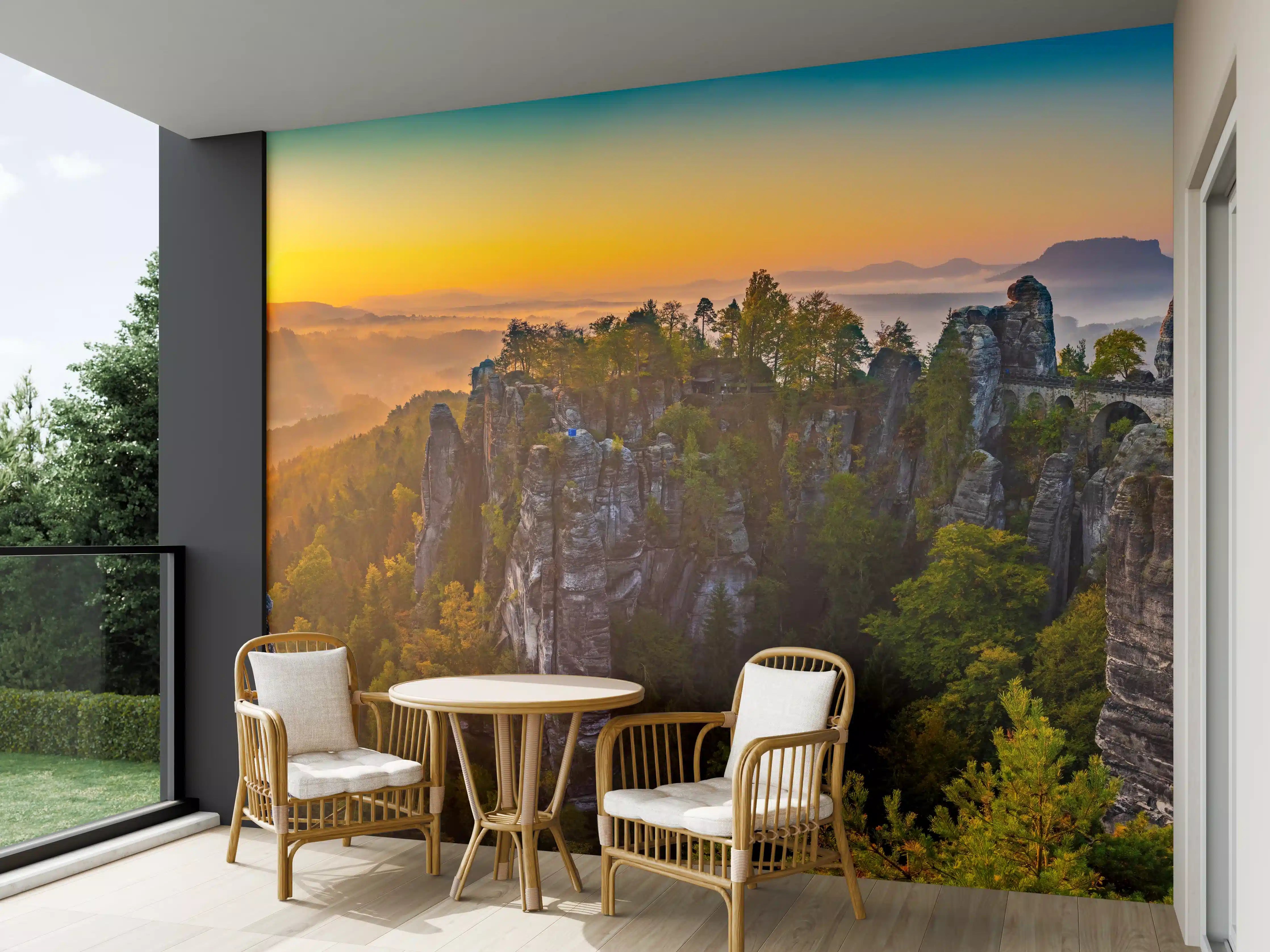 Wandverkleidung außen - Sonnenaufgang Bastei Sächsische Schweiz