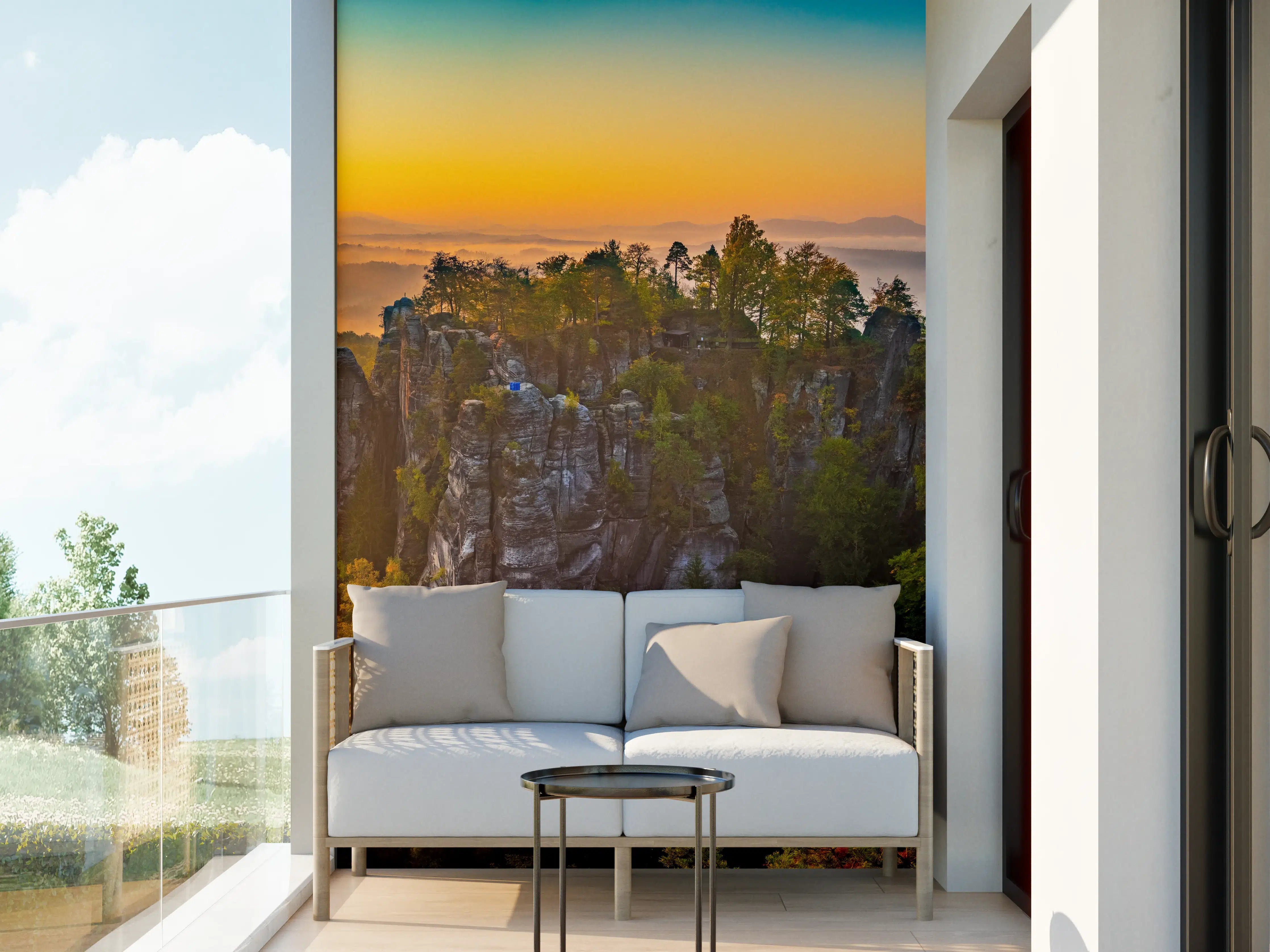 Wandverkleidung außen - Sonnenaufgang Bastei Sächsische Schweiz