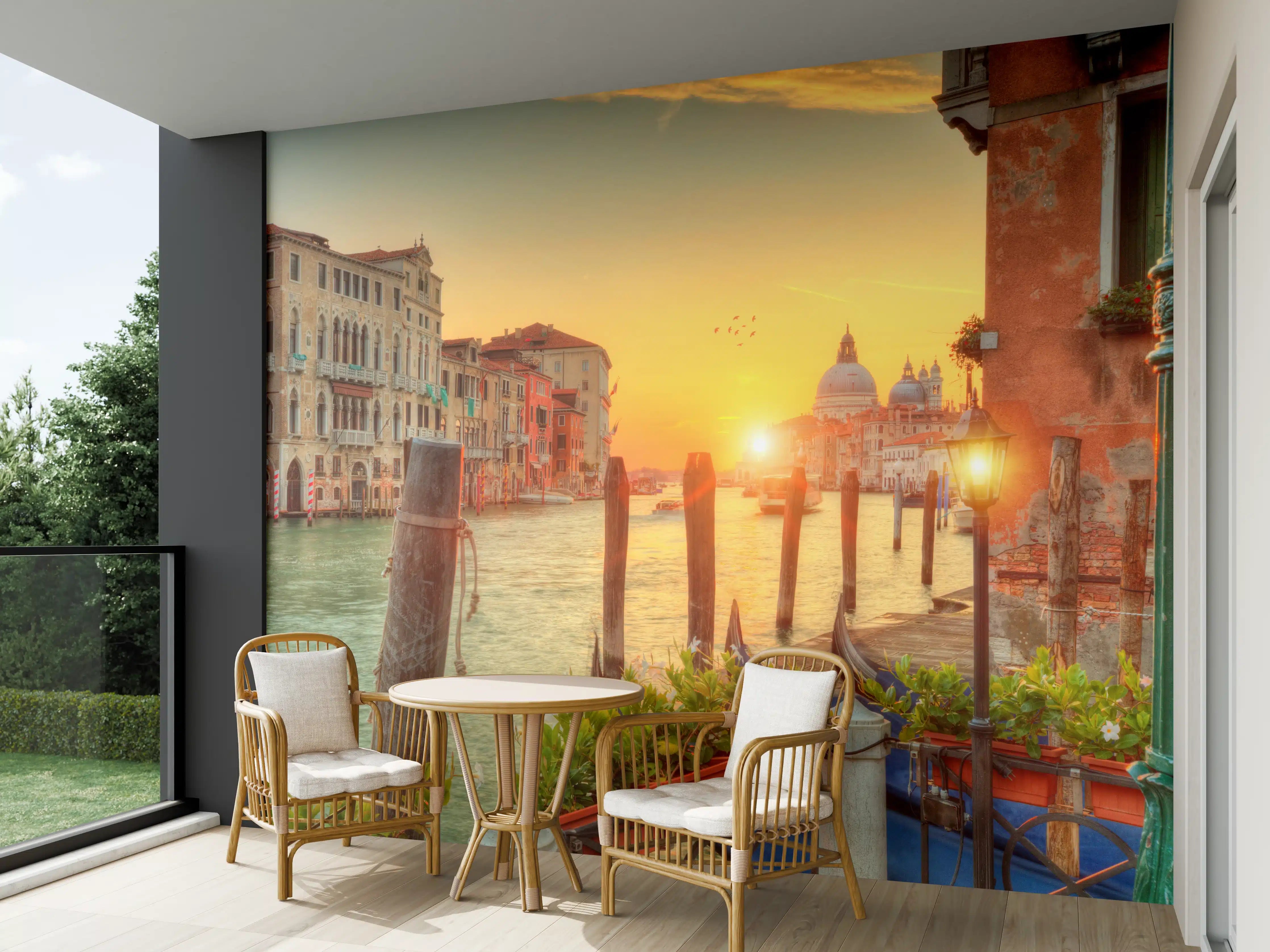 Wandverkleidung außen - Sonnenaufgang im Grand Canal der Kirche Santa Maria