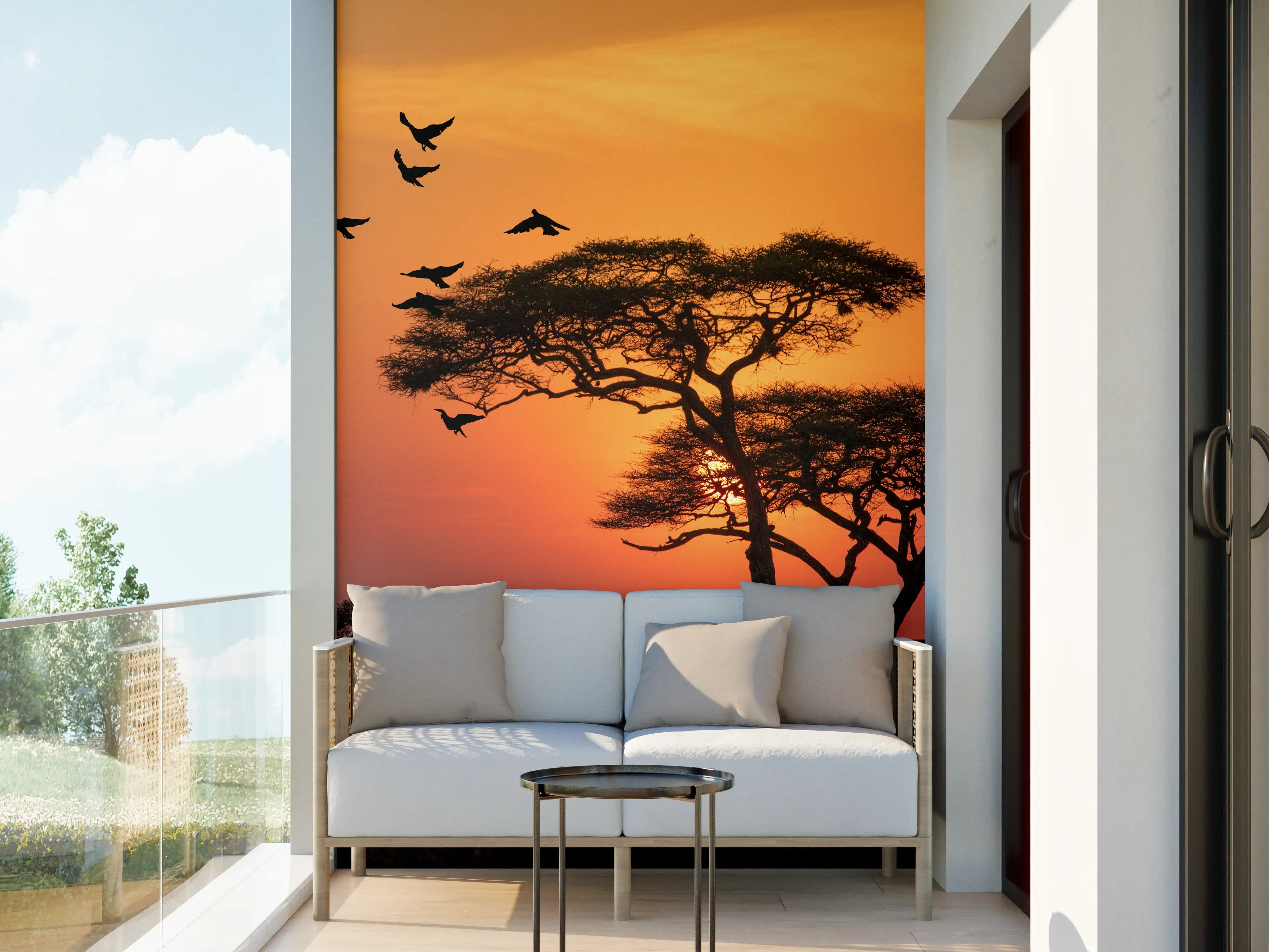 Wandverkleidung außen - Sonnenaufgang im Serengeti-Naturpark