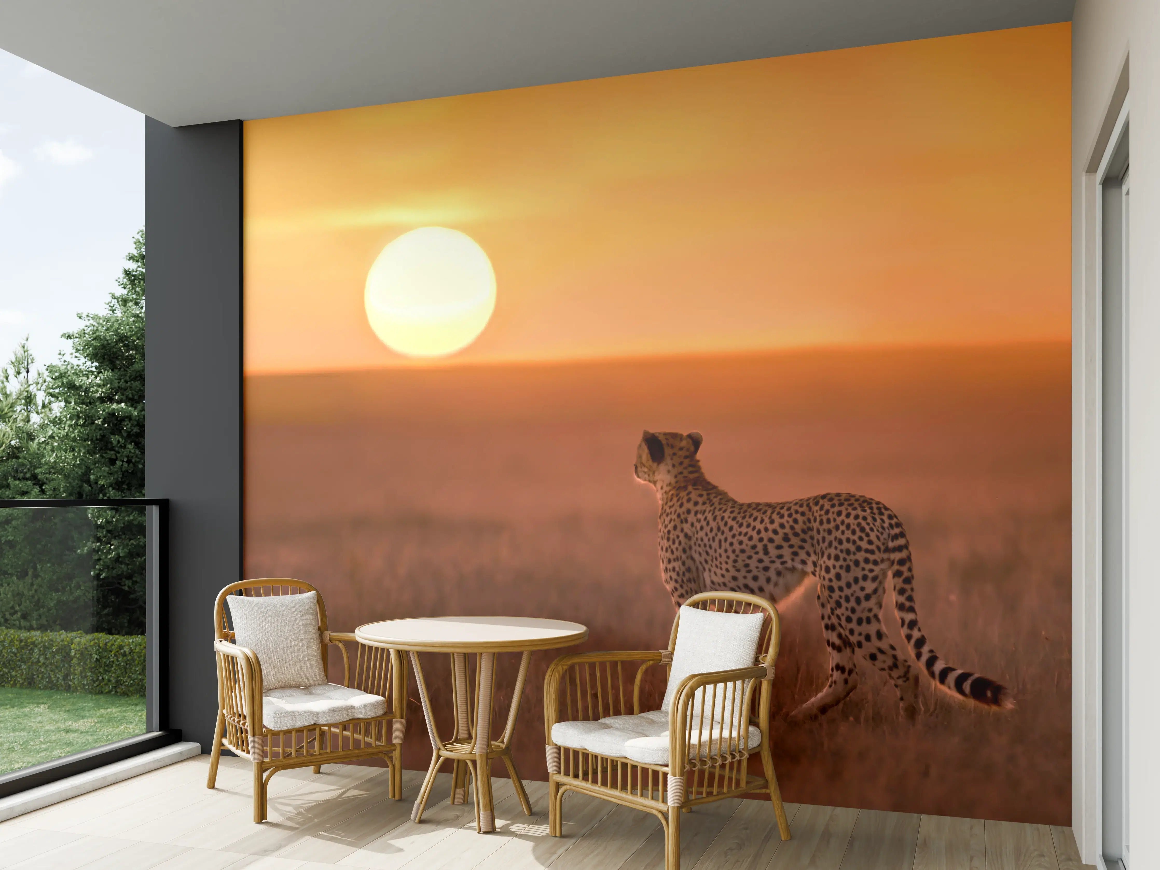Wandverkleidung außen - Sonnenaufgang in der Savanne - Afrika