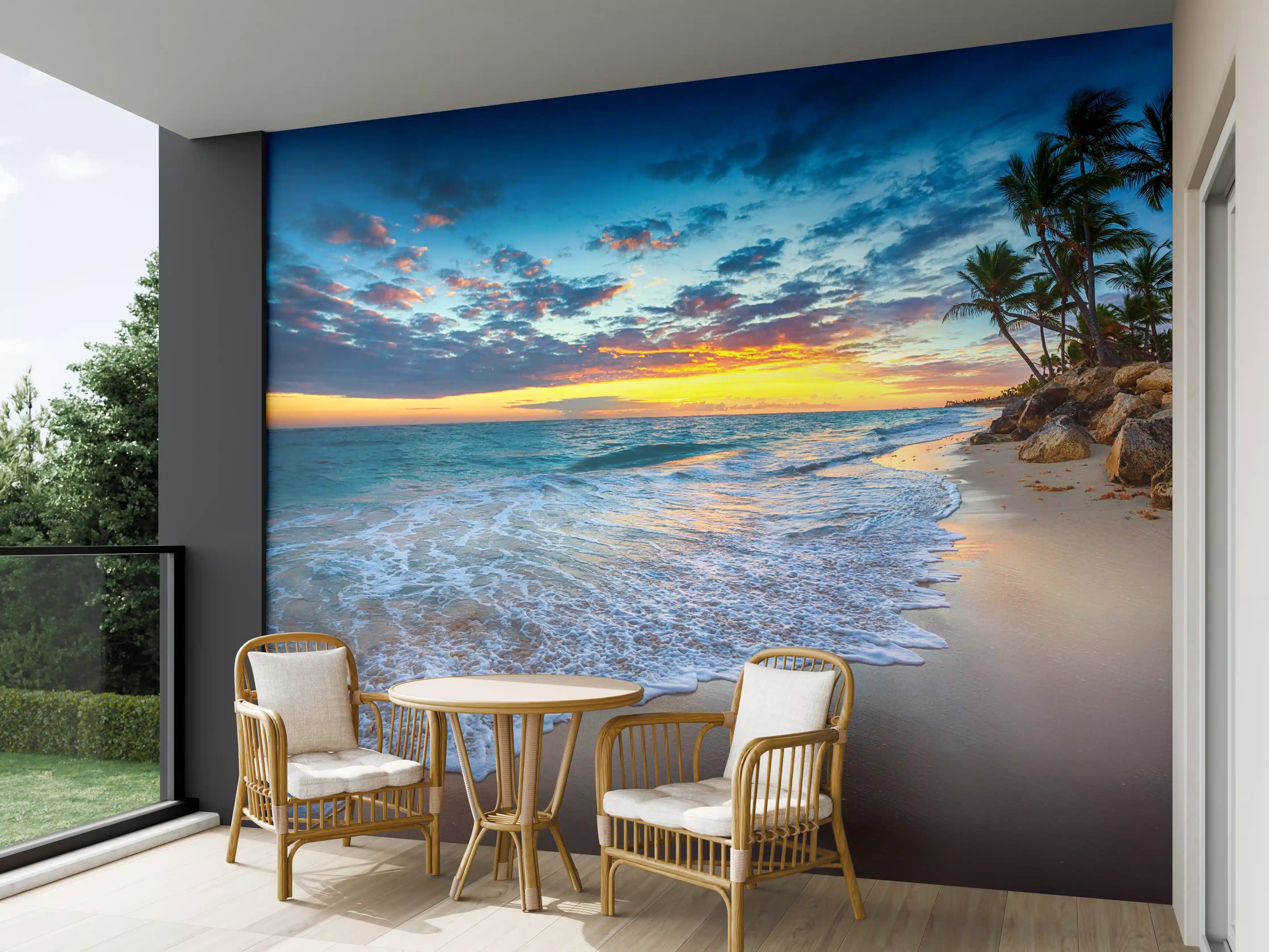 Wandverkleidung außen - Sonnenaufgang über dem Strand