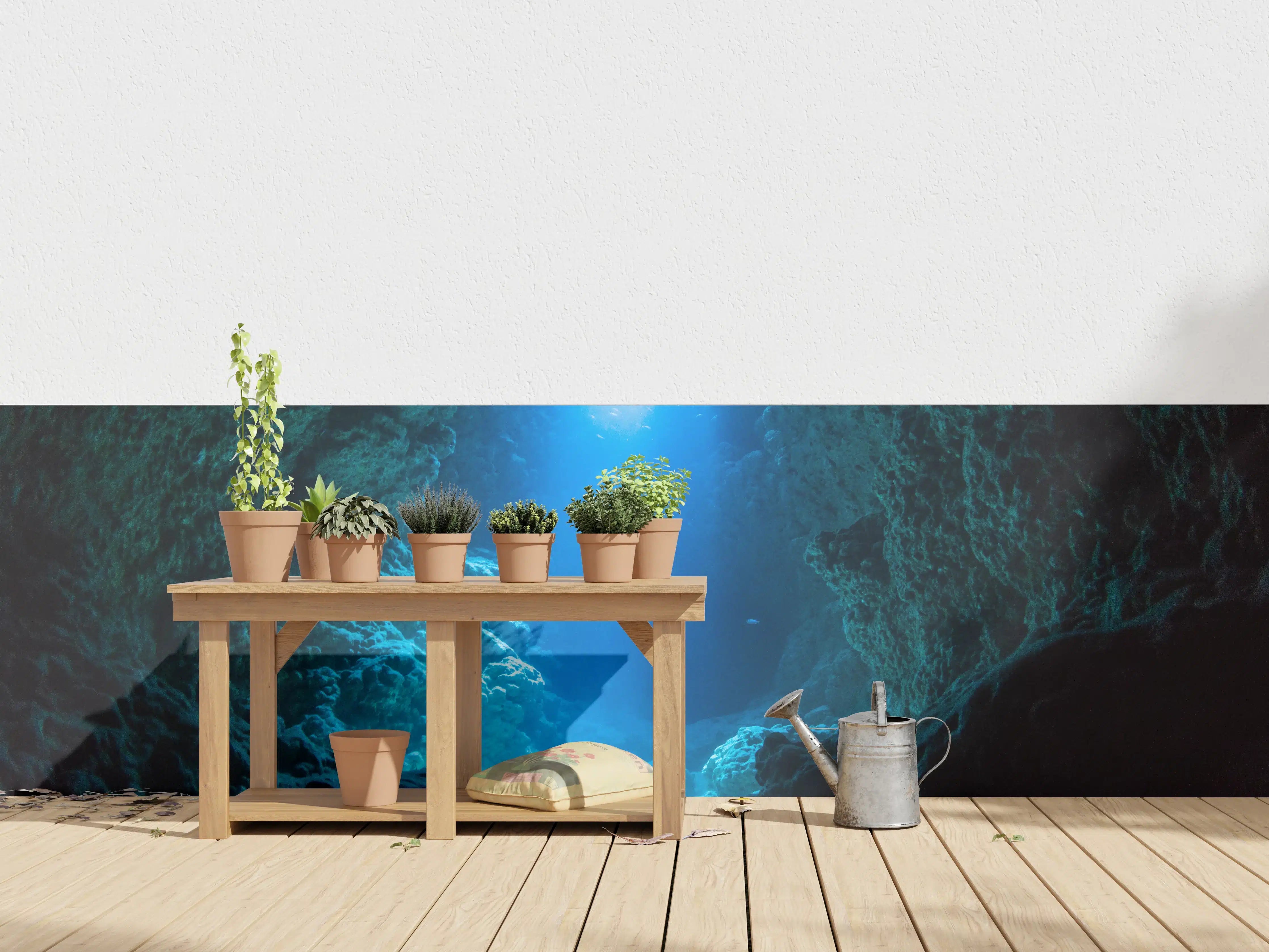 Wandverkleidung außen - Sonnenstrahl in die Unterwasserhöhle