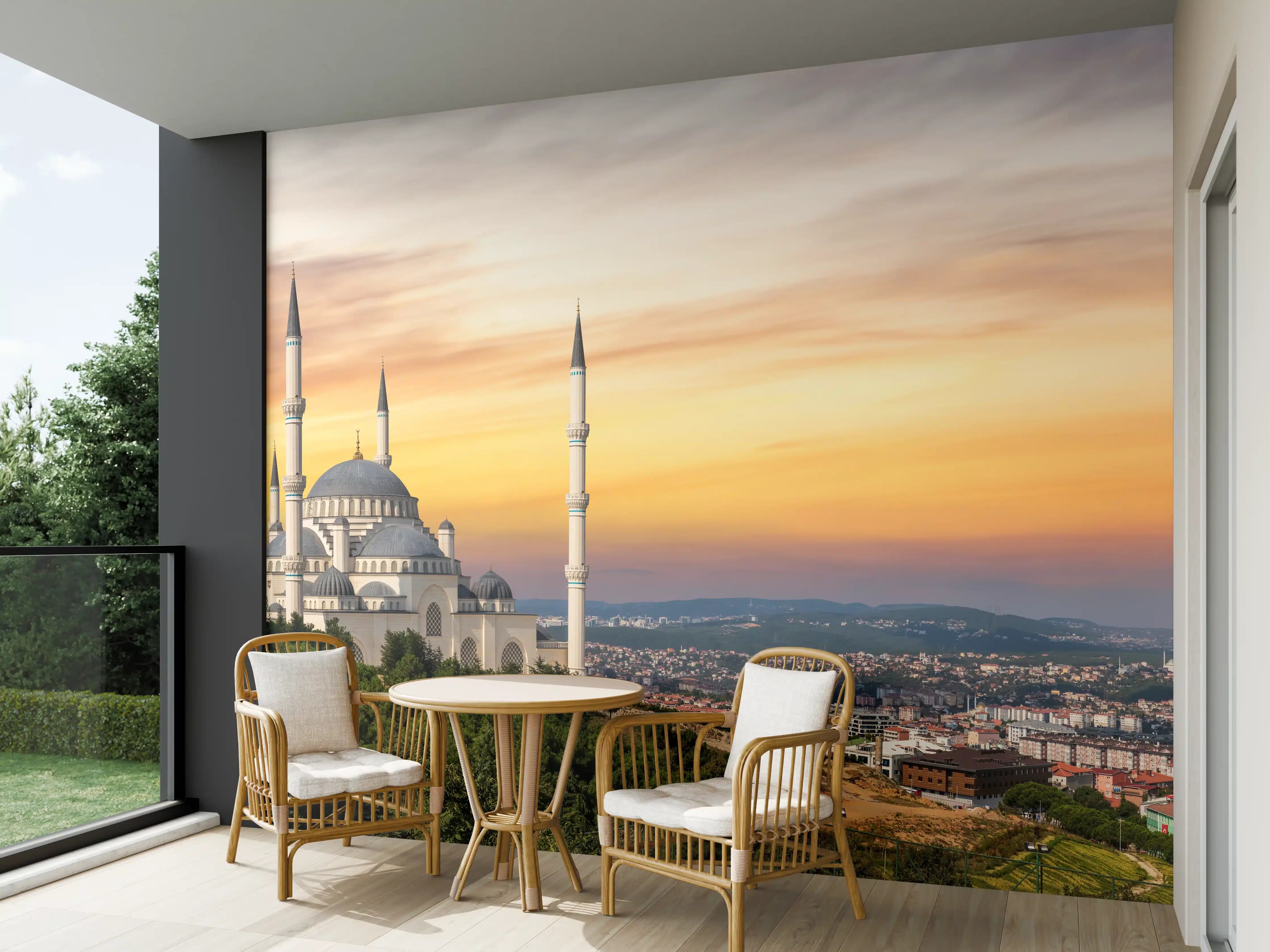 Wandverkleidung außen - Sonnenuntergang Camlica-Moschee in Istanbul