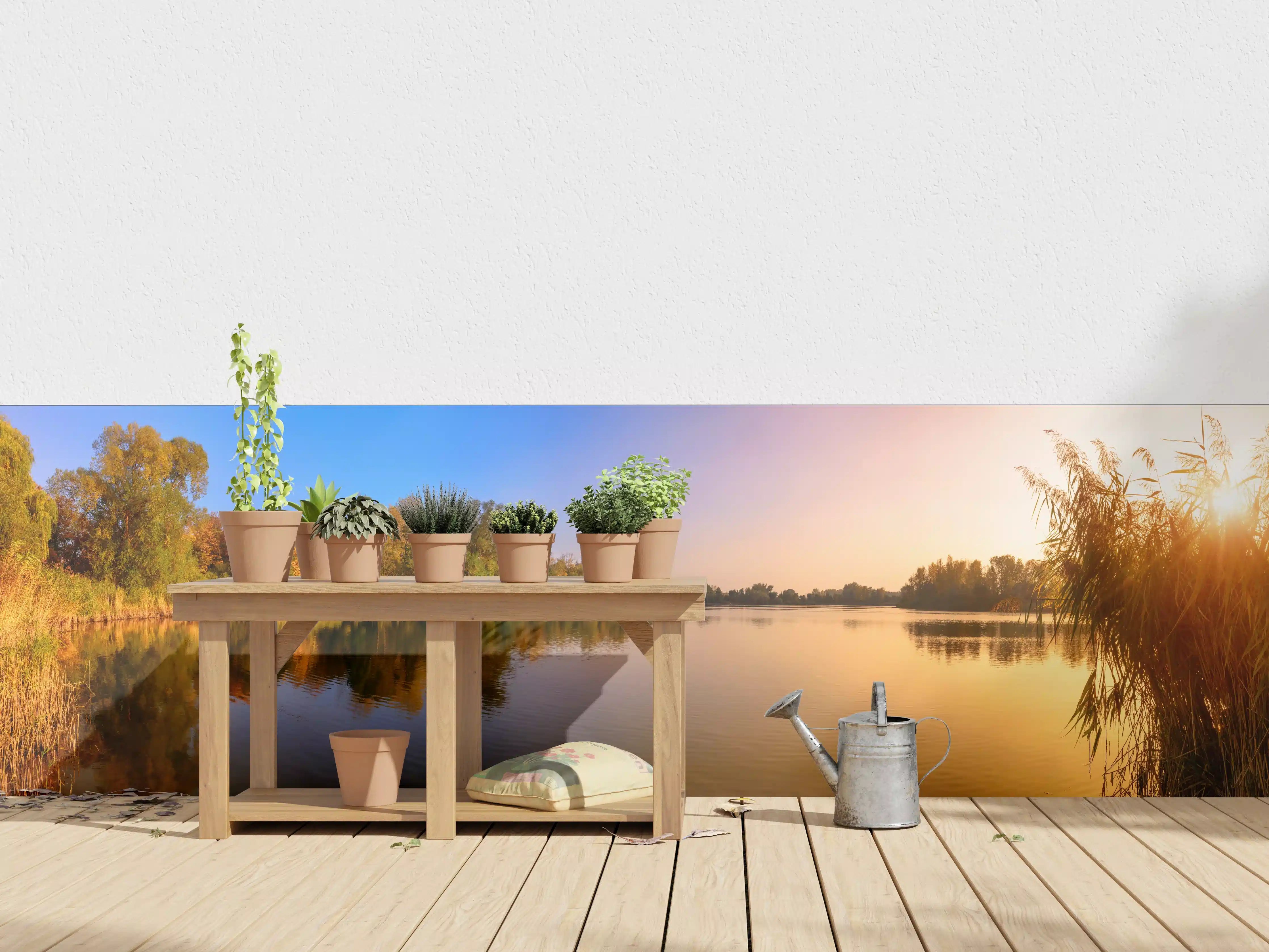 Wandverkleidung außen - Sonnenuntergang am See