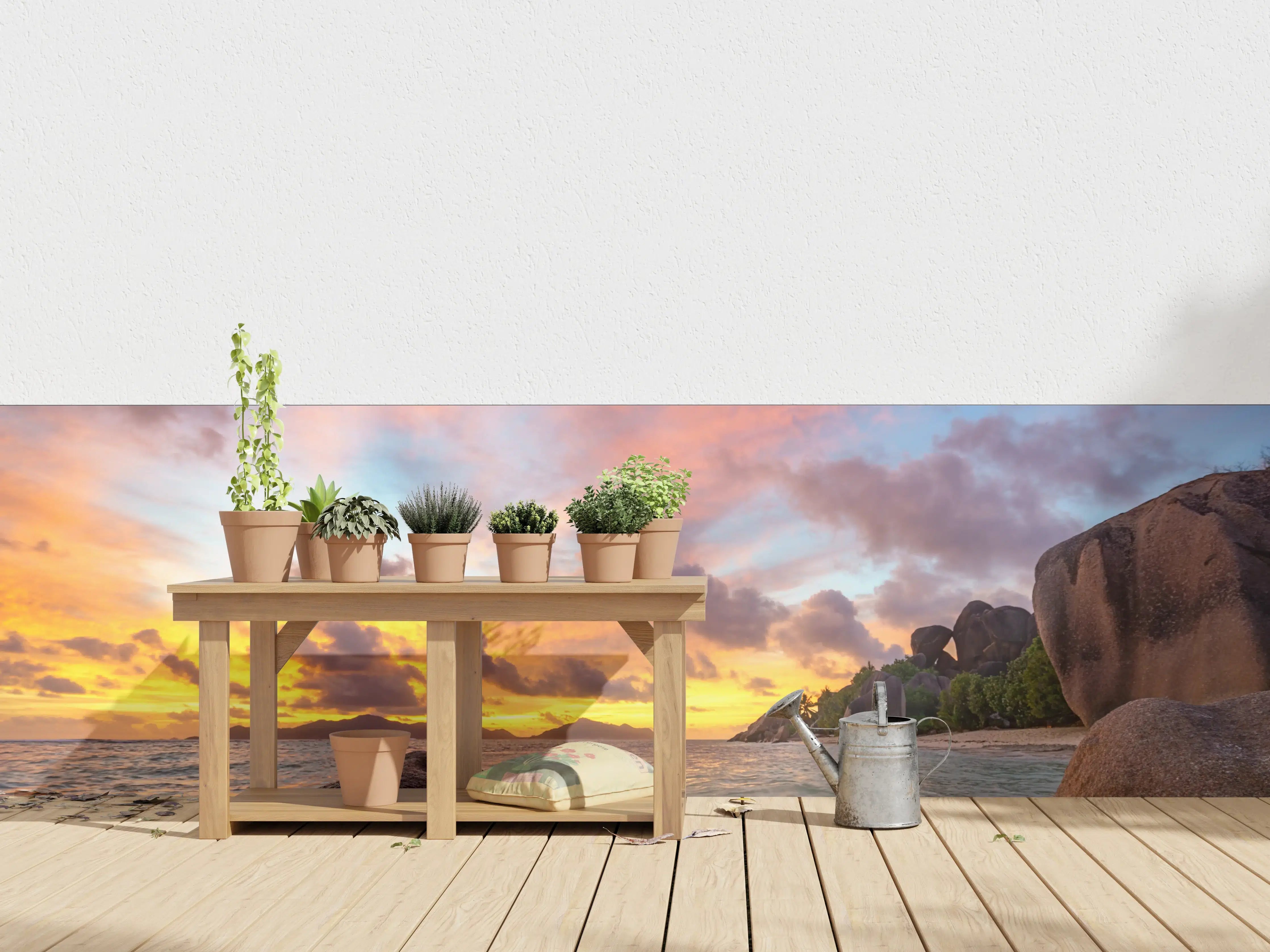 Wandverkleidung außen - Sonnenuntergang am tropischen Strand