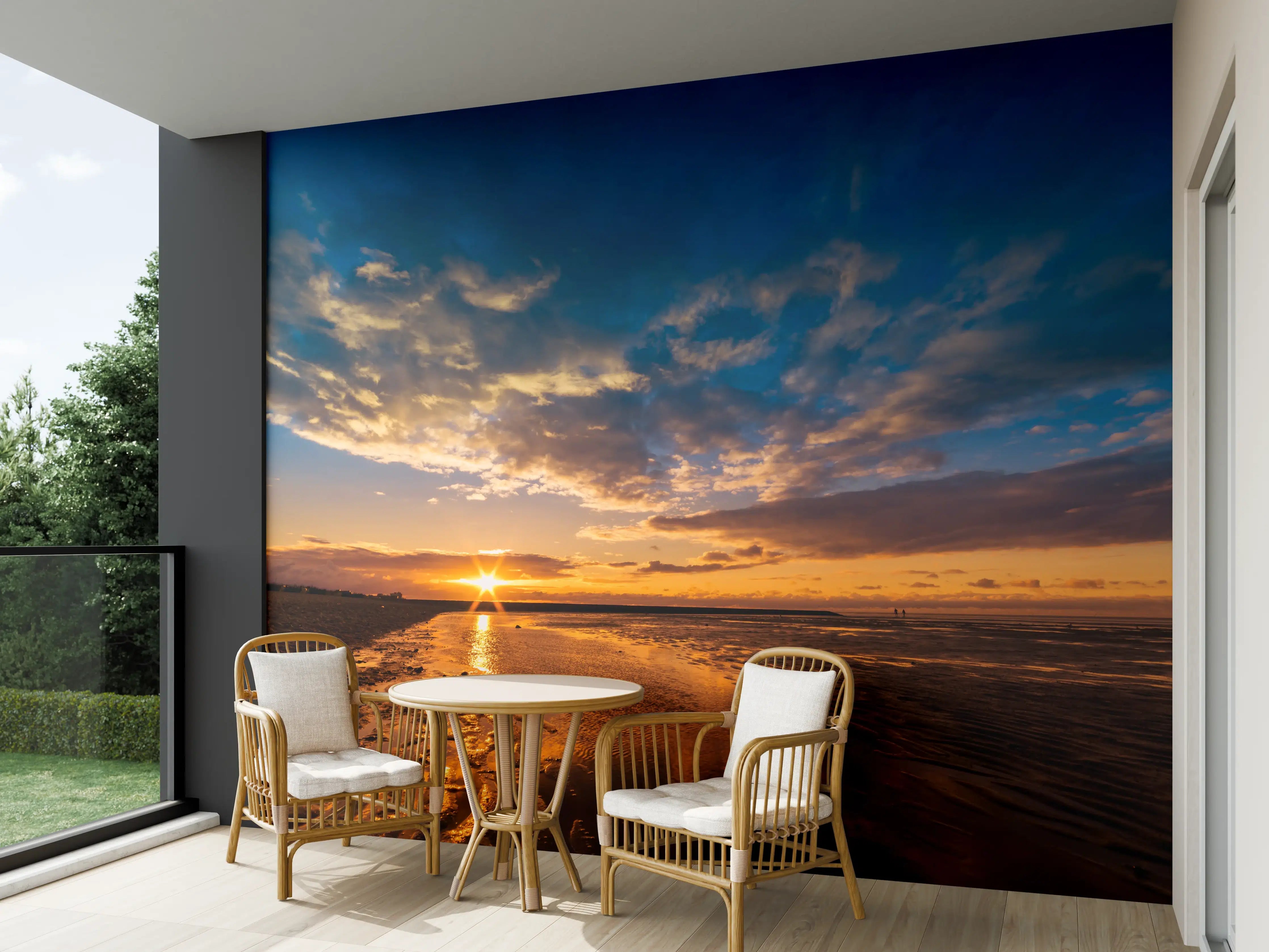 Wandverkleidung außen - Sonnenuntergang an der Nordsee