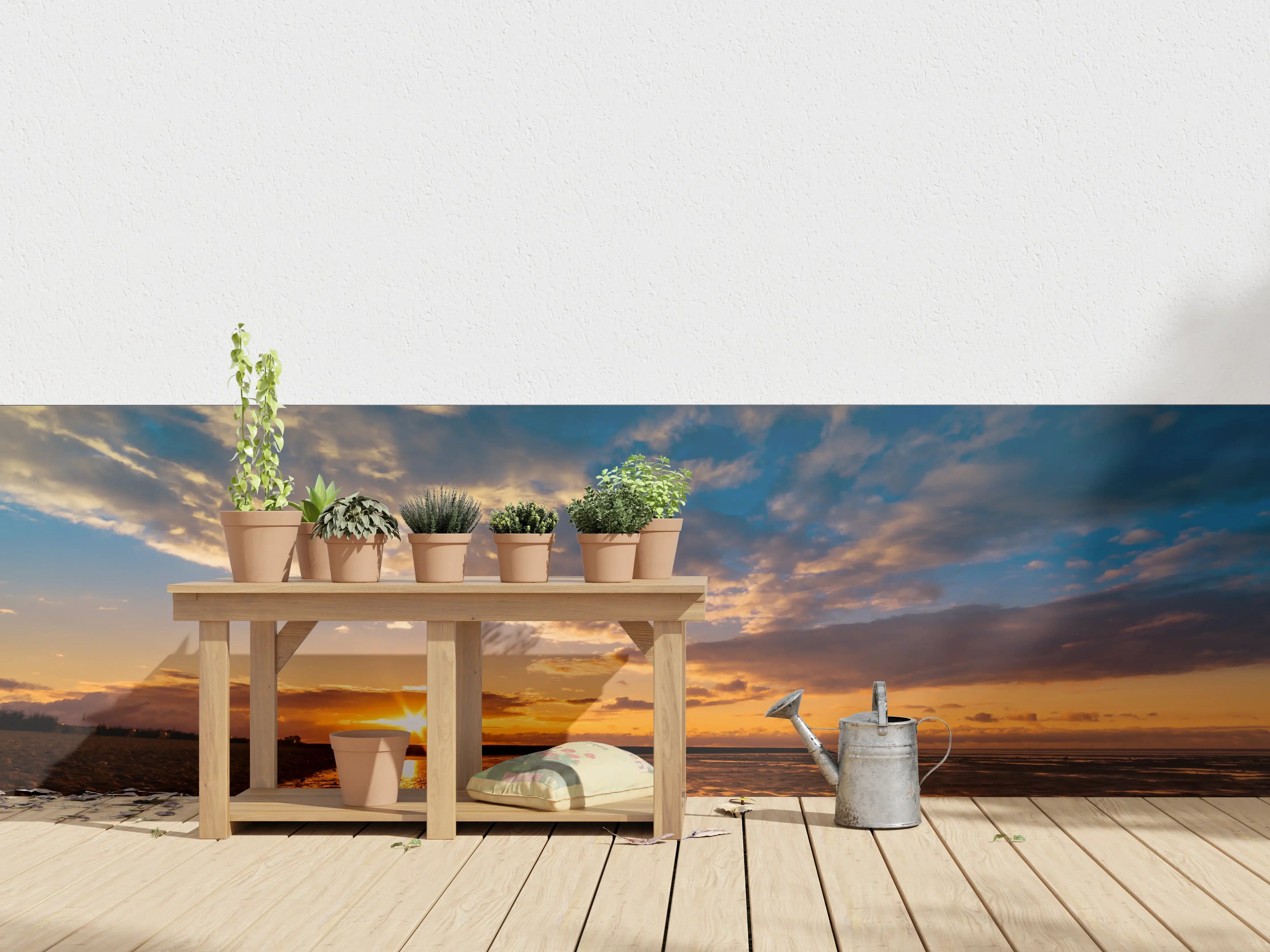 Wandverkleidung außen - Sonnenuntergang an der Nordsee