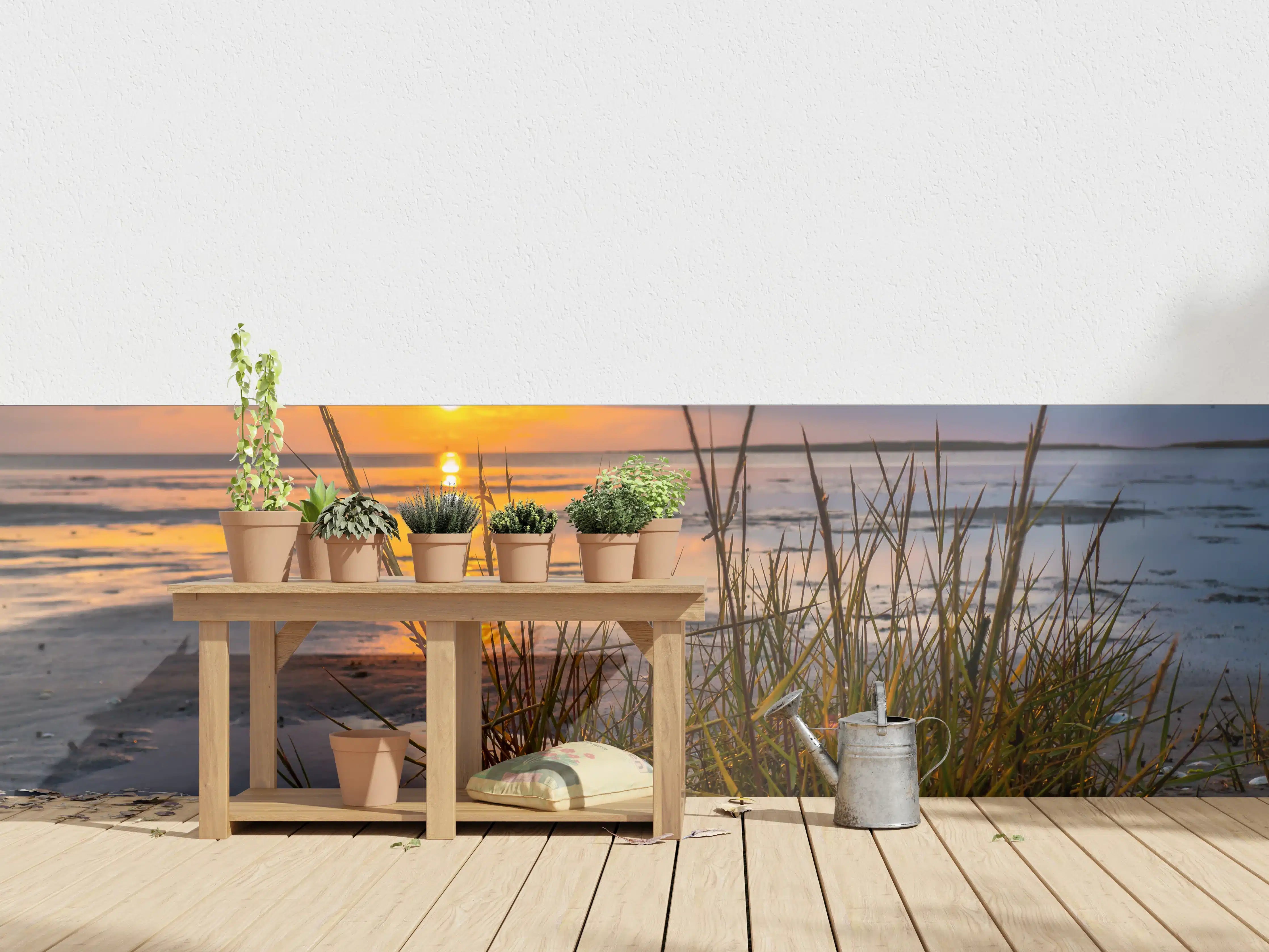 Wandverkleidung außen - Sonnenuntergang im Wattenmeer an der Nordsee