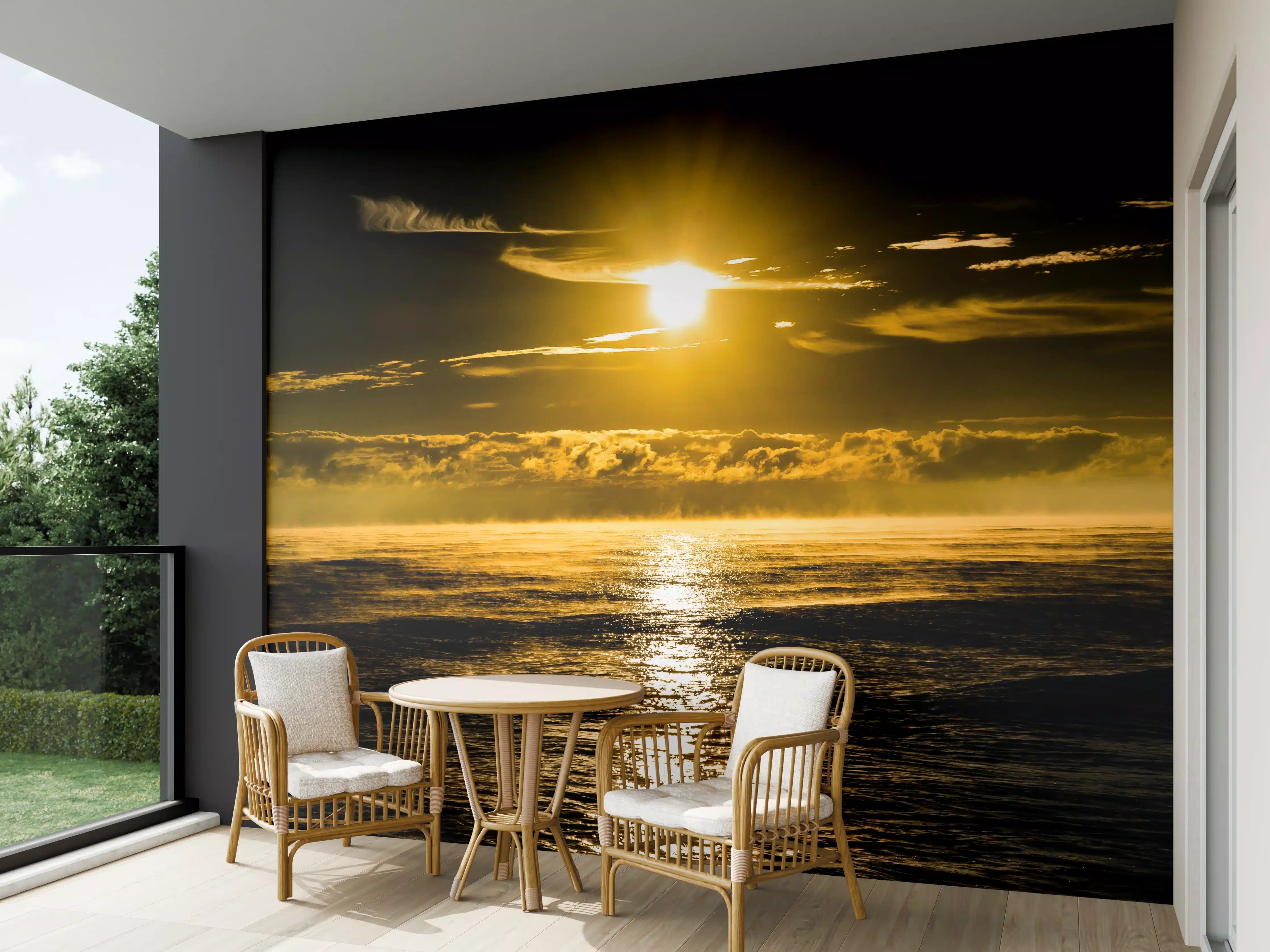 Wandverkleidung außen - Sonnenuntergang über dem Meer