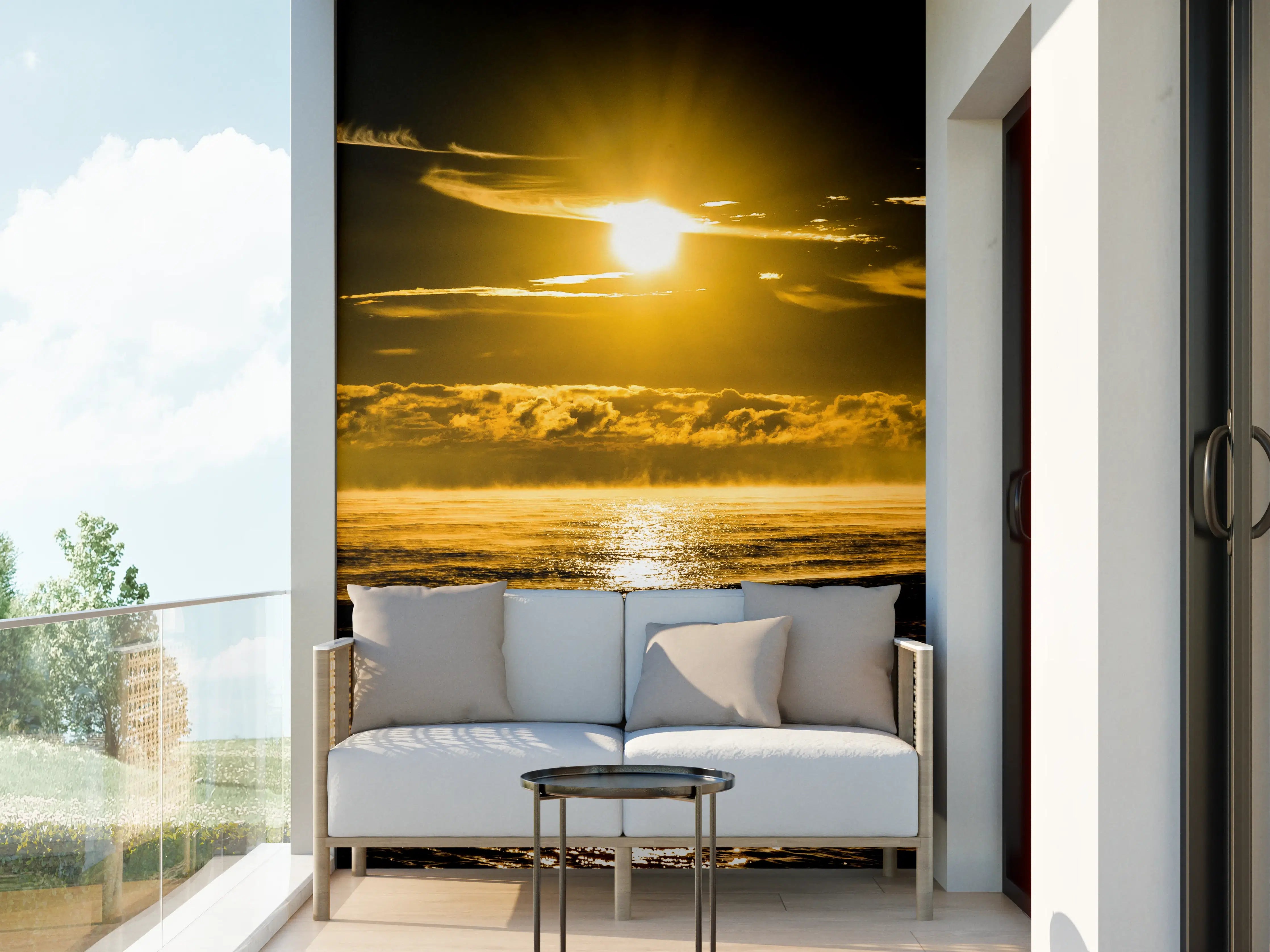 Wandverkleidung außen - Sonnenuntergang über dem Meer