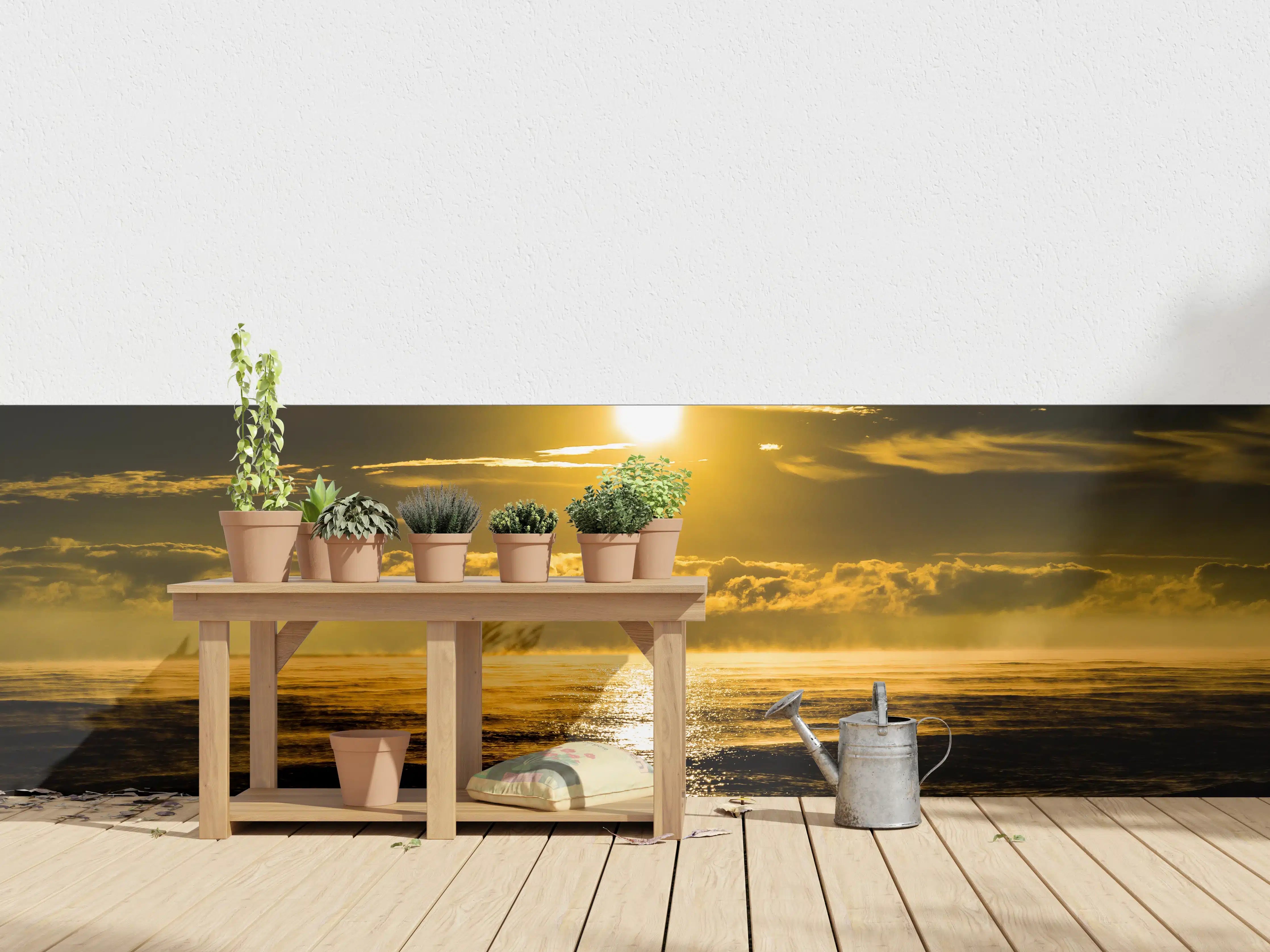 Wandverkleidung außen - Sonnenuntergang über dem Meer