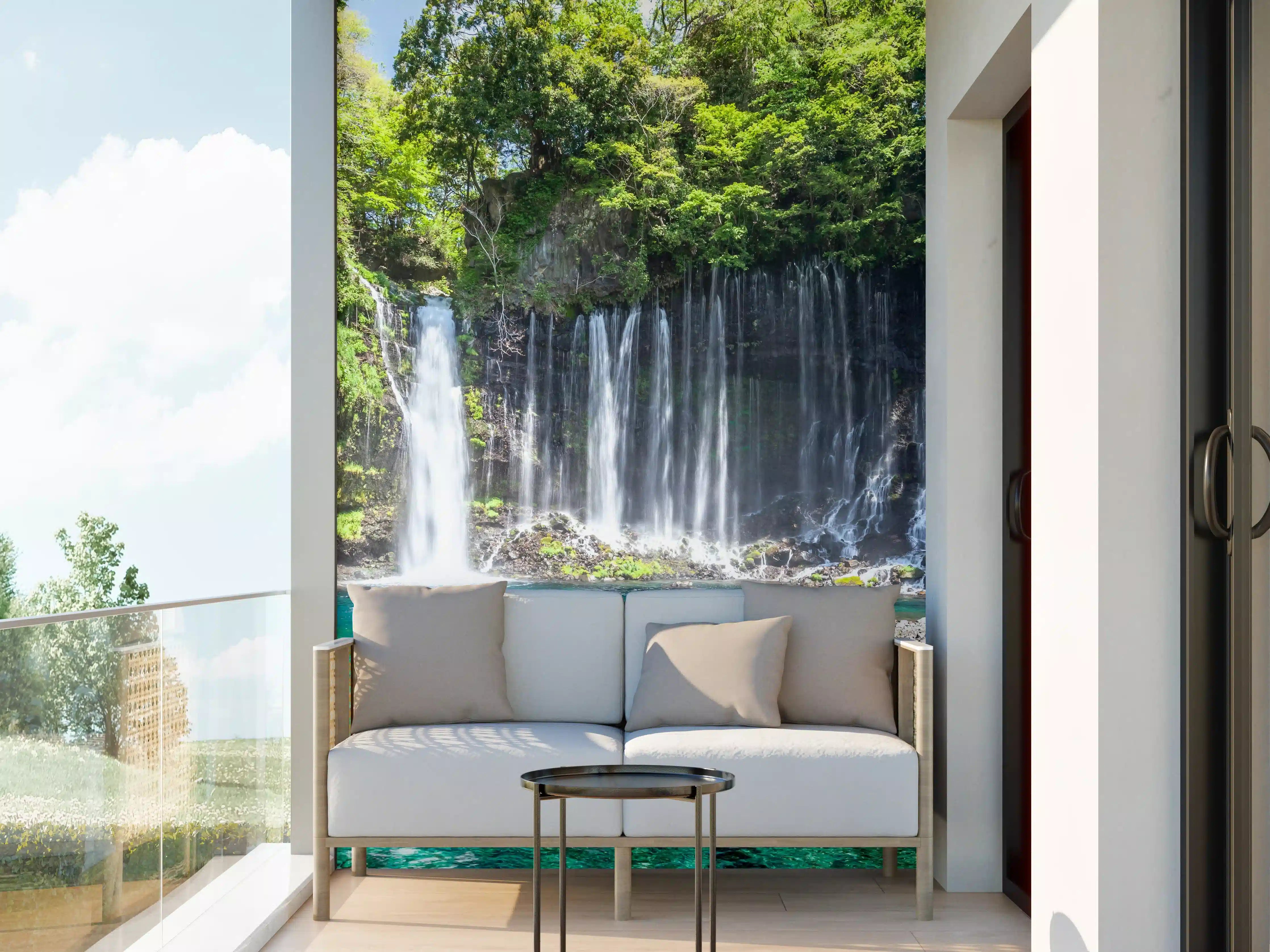 Wandverkleidung außen - Sonniger Shiraito-Wasserfall